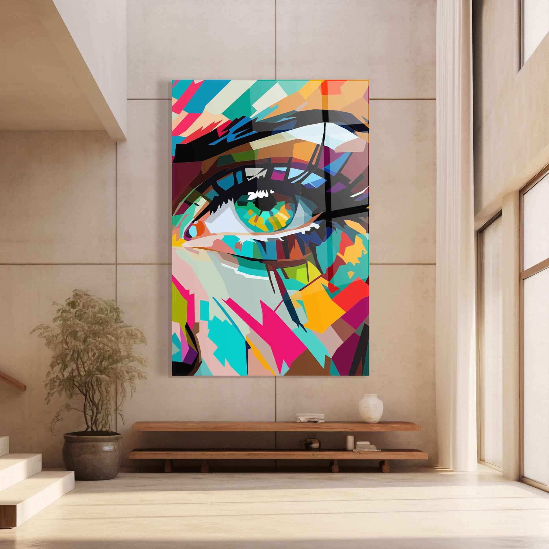 Glasbild Colorful Eye mockup 8