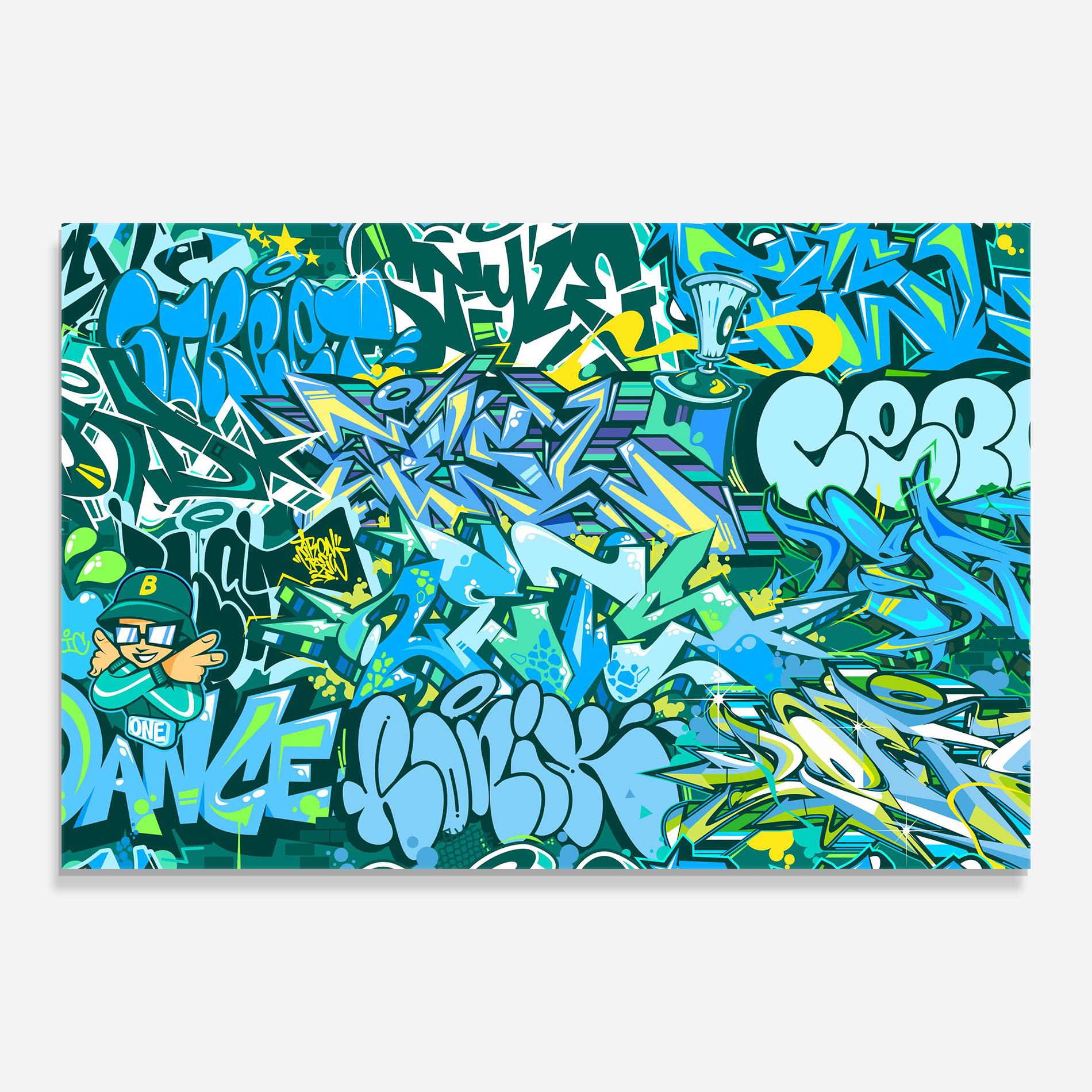 Glasbild Be One Graffiti mockup 0