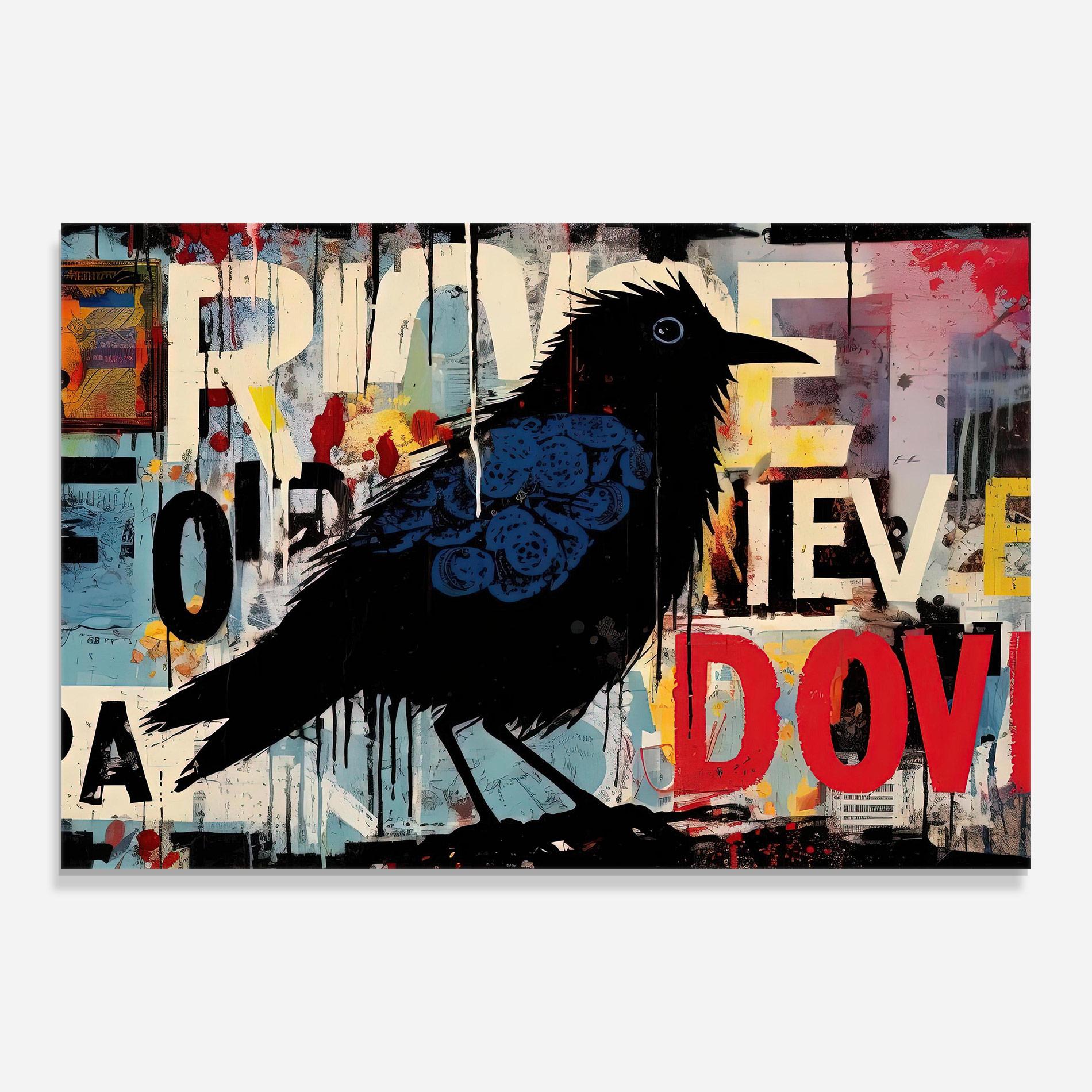 Glasbild Bird Old Doodle mockup 0