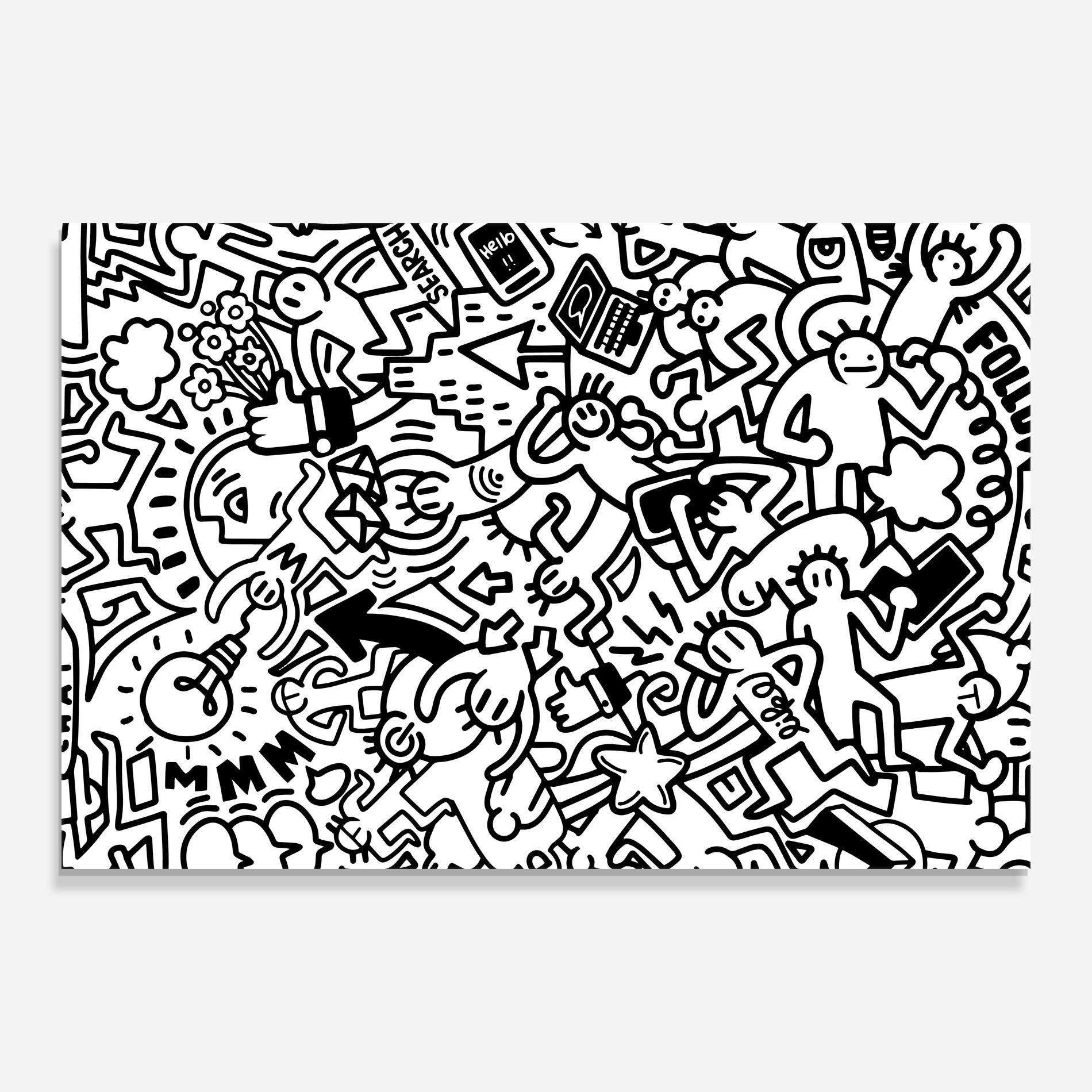 Glasbild Follow Like Graffiti mockup 0