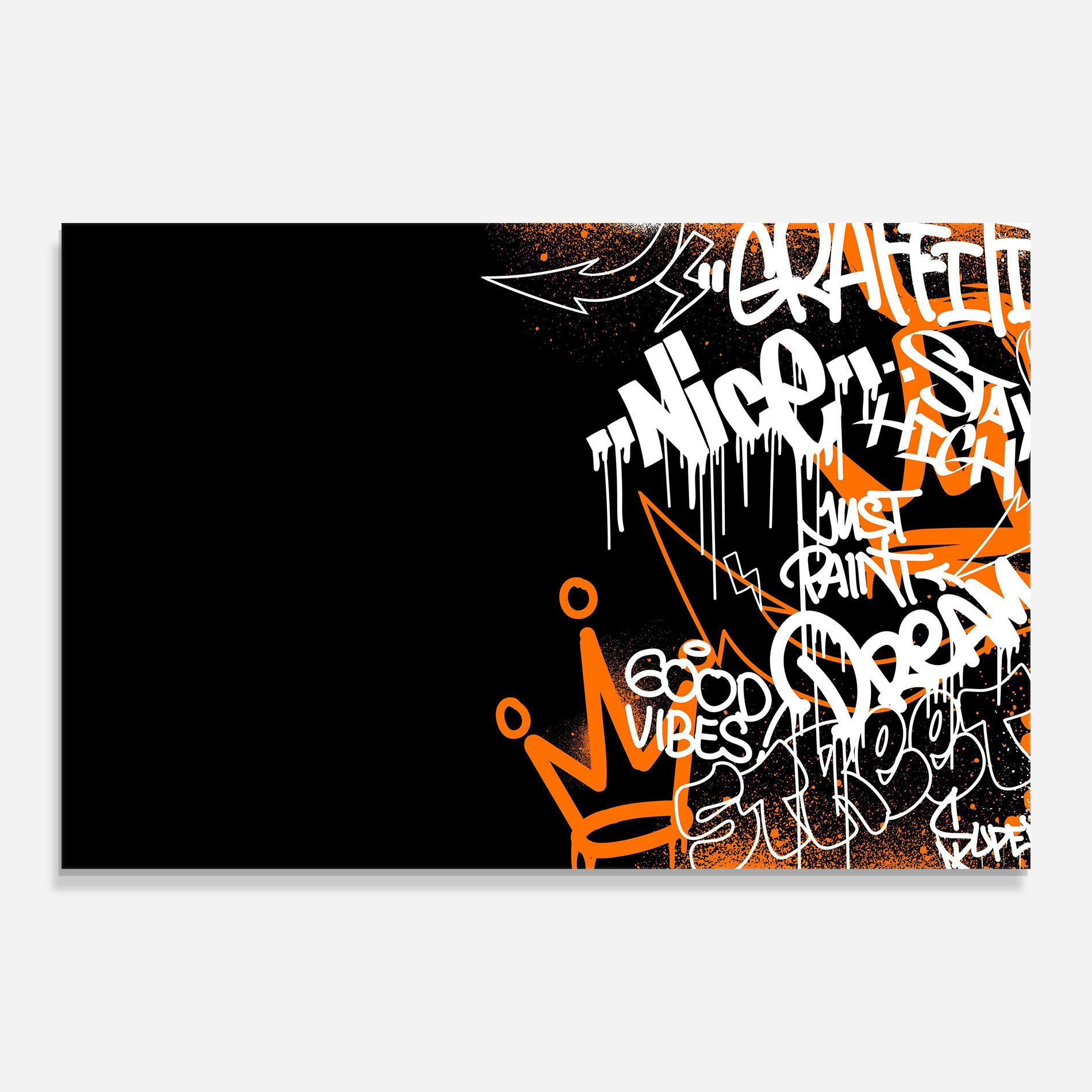 Glasbild Good Vibes Graffiti mockup 0