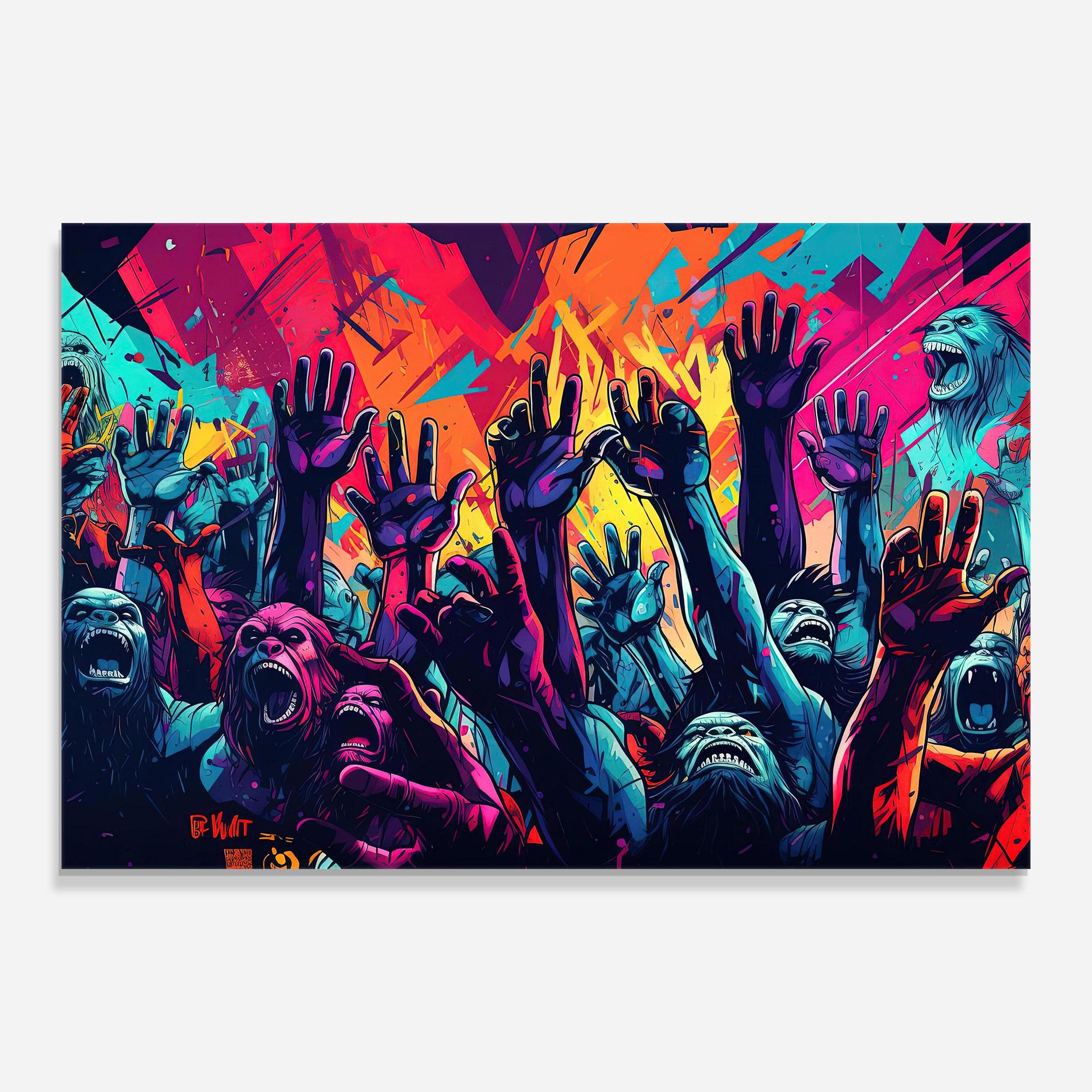 Glasbild Graffiti Animals mockup 0