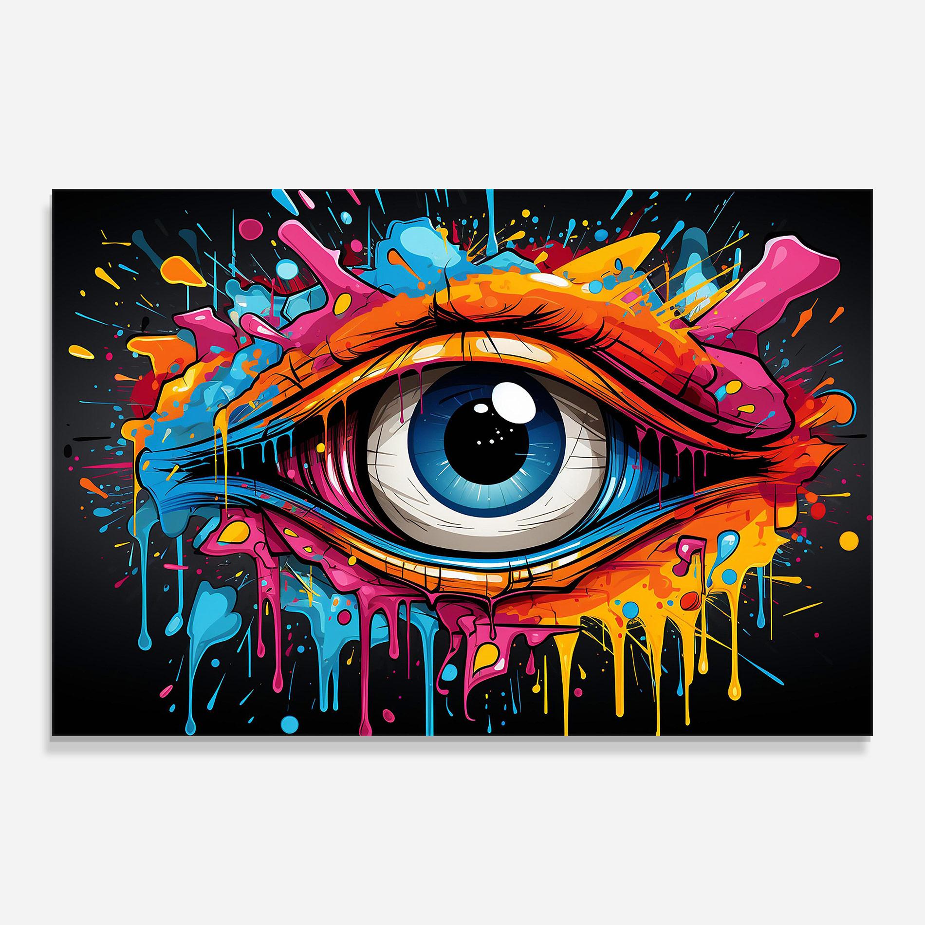 Glasbild Graffitistyle Eye mockup 0