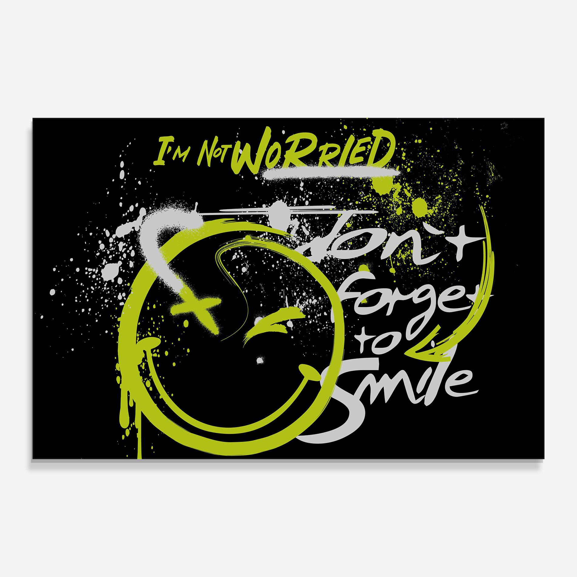 Glasbild Green Smile Graffiti mockup 0