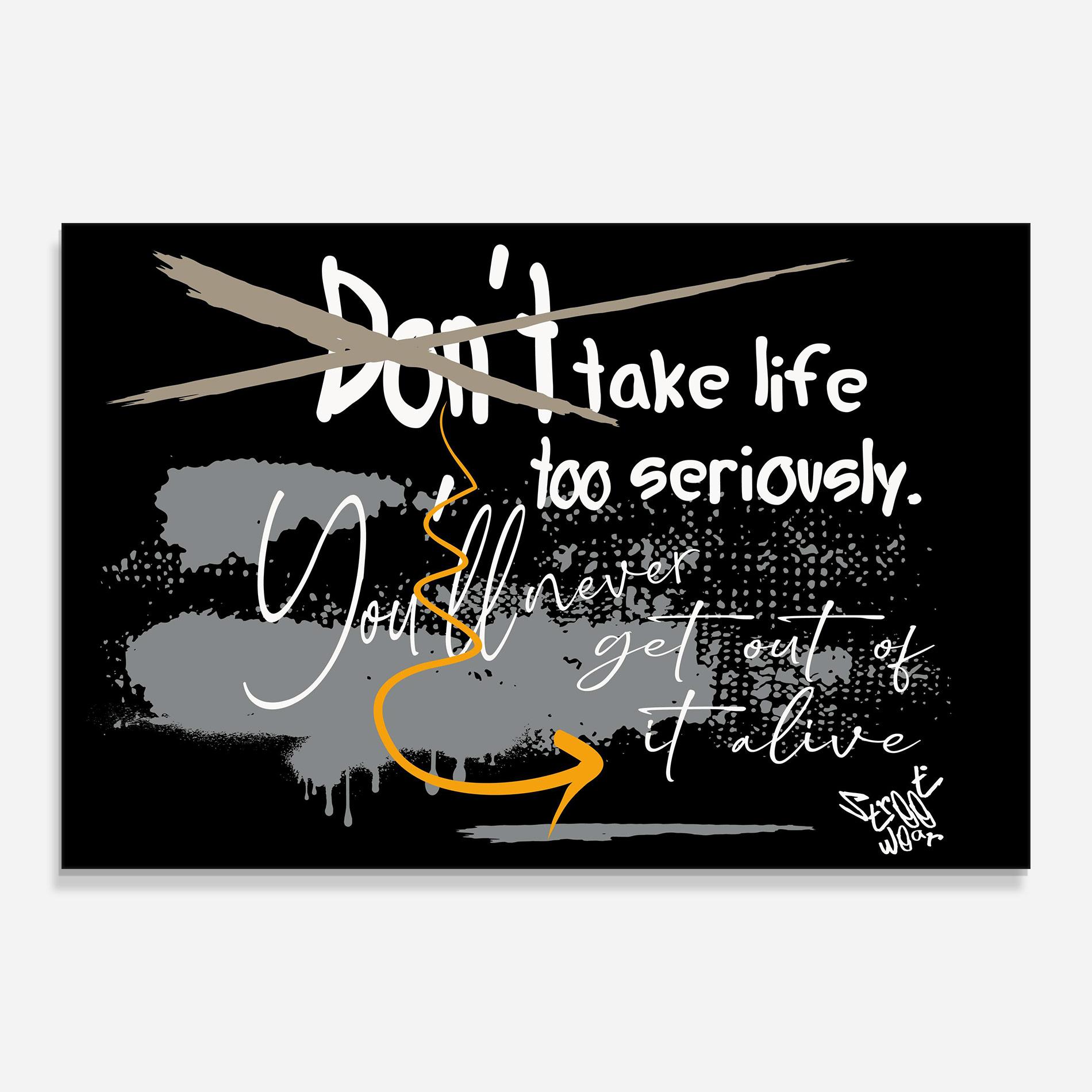 Glasbild Grey Orange Graffiti mockup 0