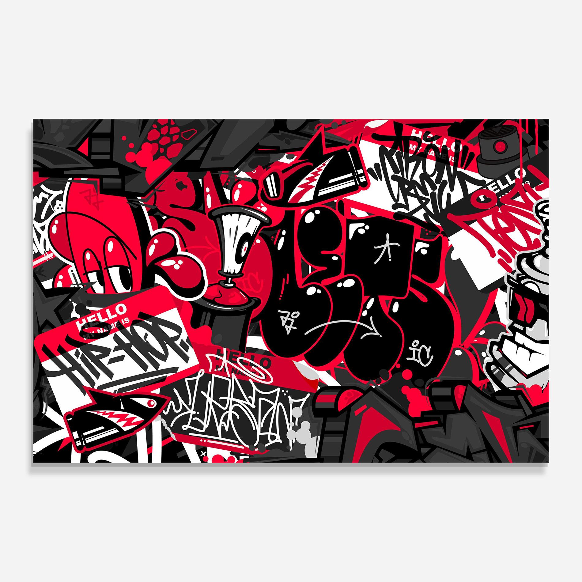 Glasbild Hip Hop Graffiti mockup 0