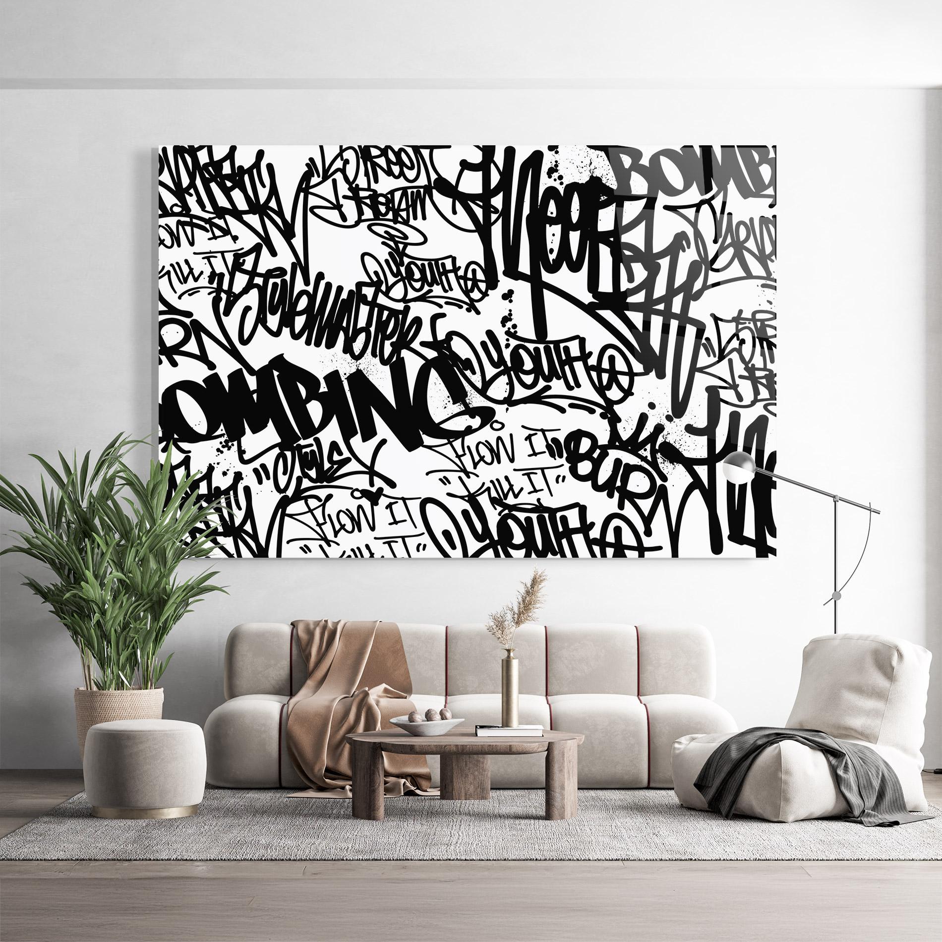 Glasbild Black Tags mockup 9