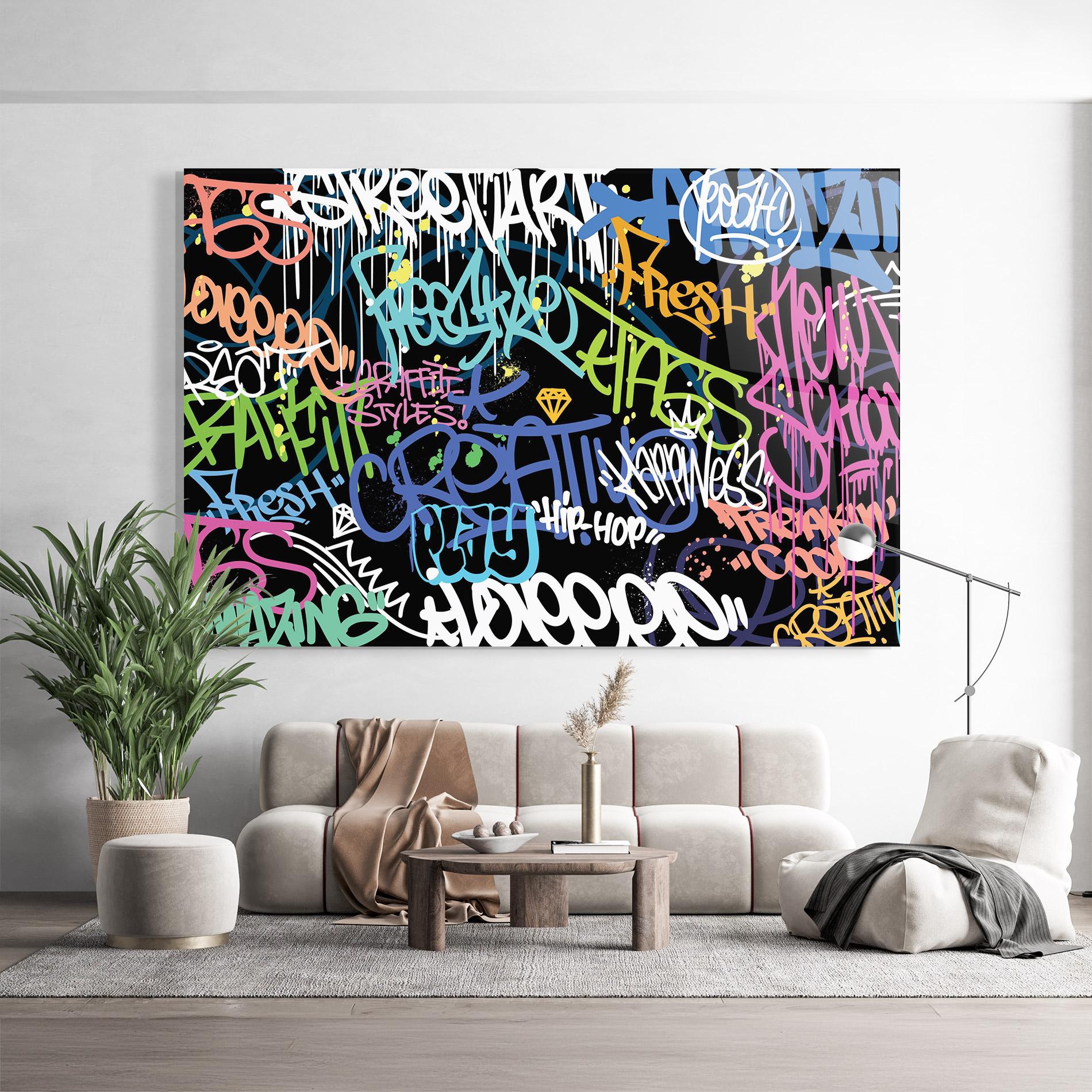 Glasbild Colorful Tags mockup 9