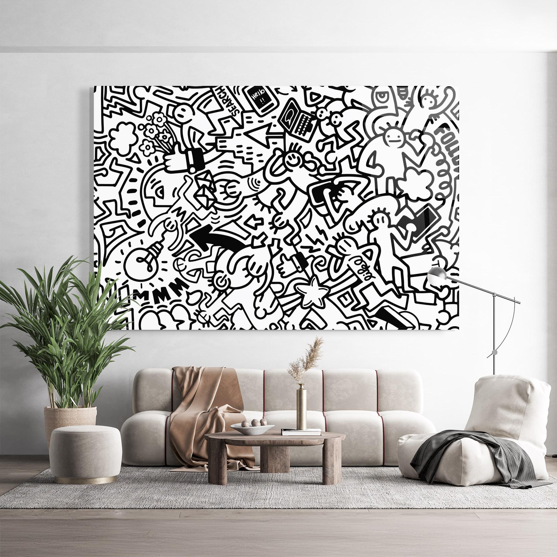 Glasbild Follow Like Graffiti mockup 9