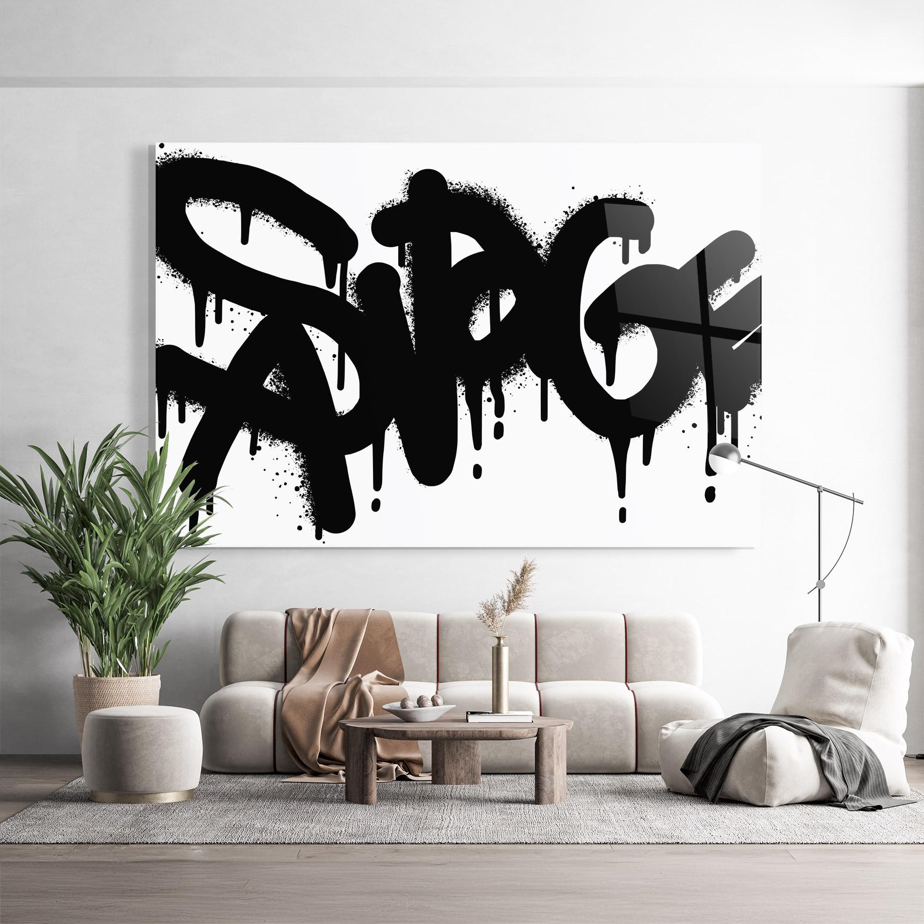 Glasbild Graffiti Savage mockup 9