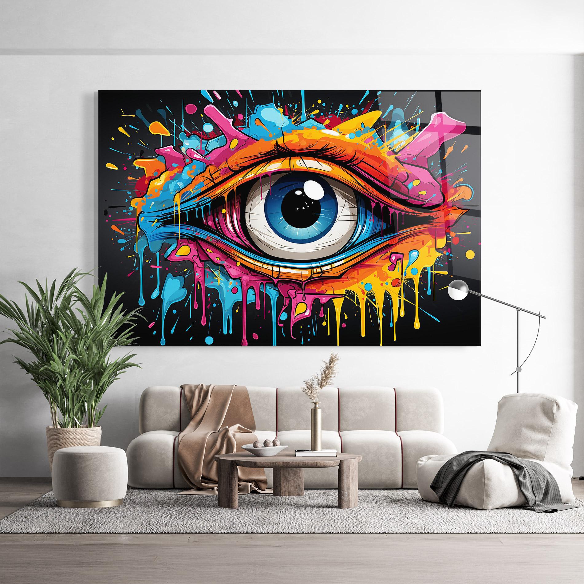 Glasbild Graffitistyle Eye mockup 9
