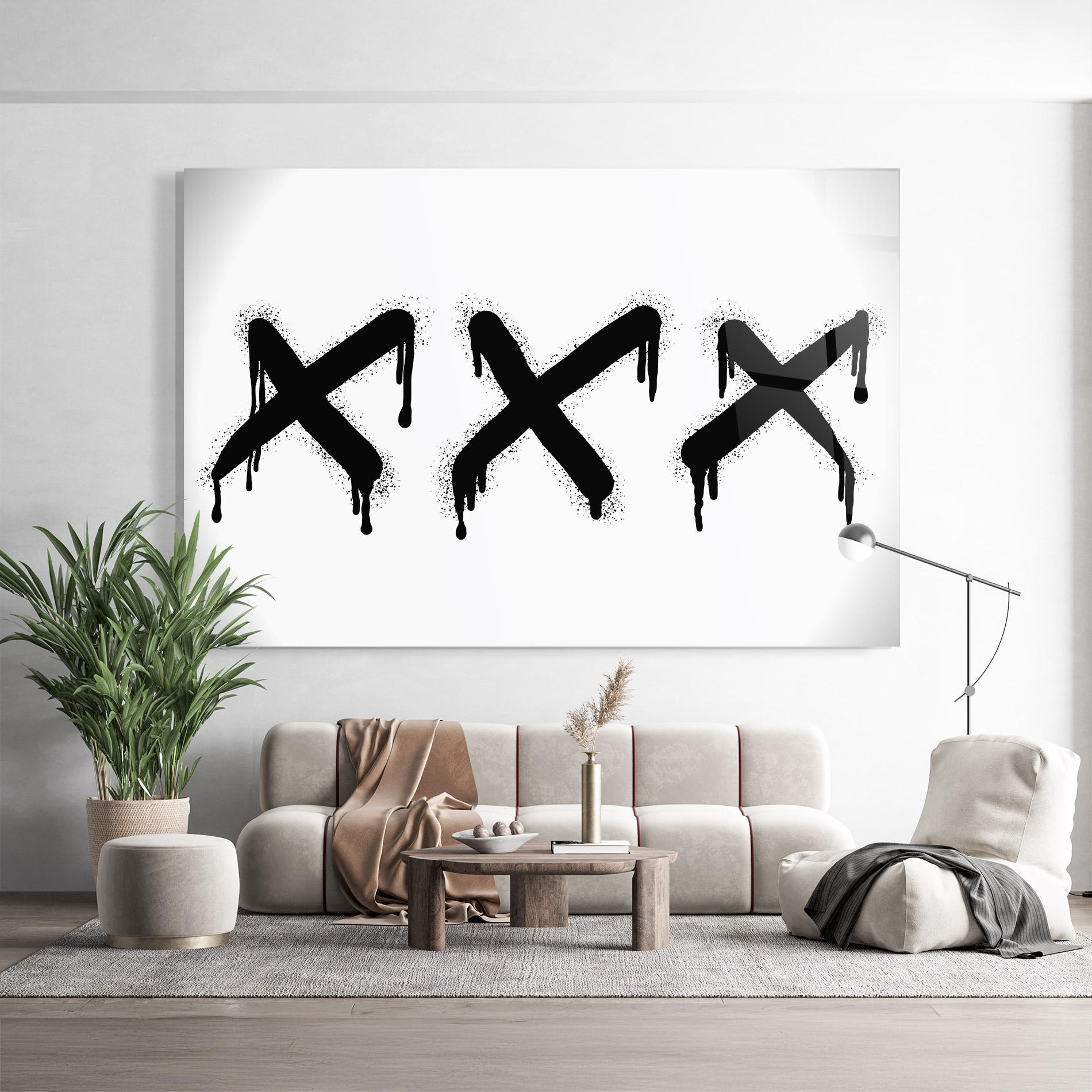 Glasbild Grafiti X Spray mockup 9