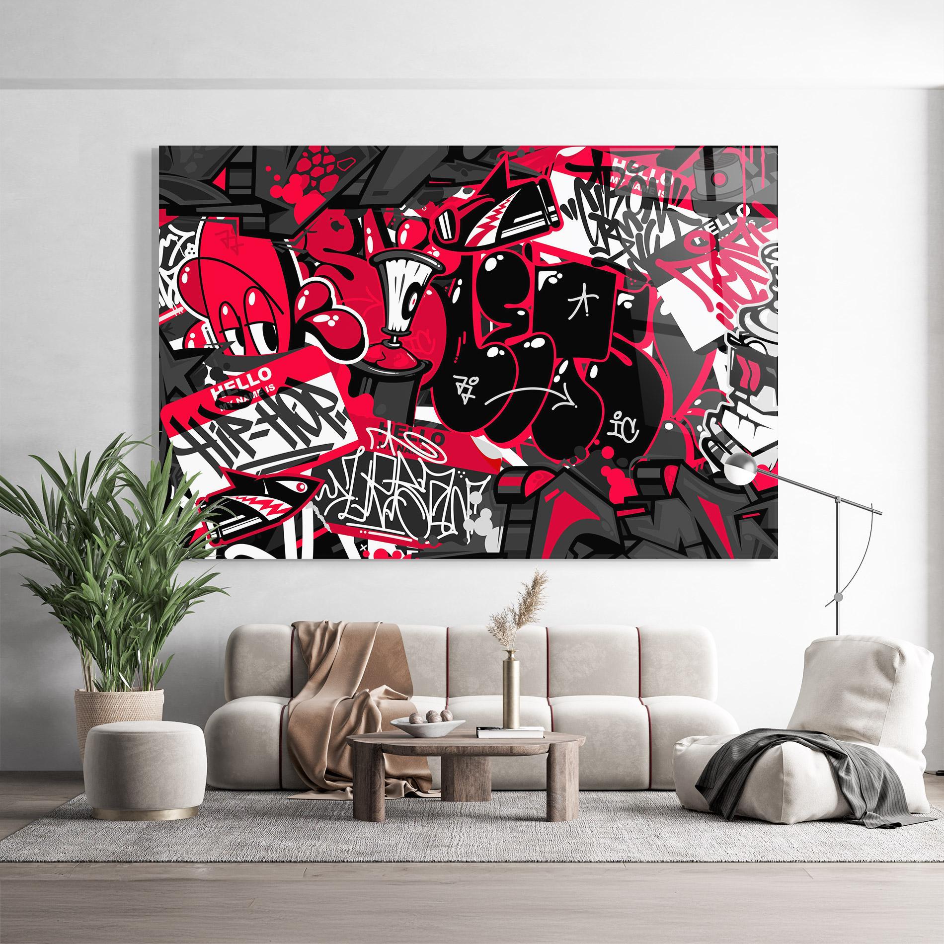 Glasbild Hip Hop Graffiti mockup 9
