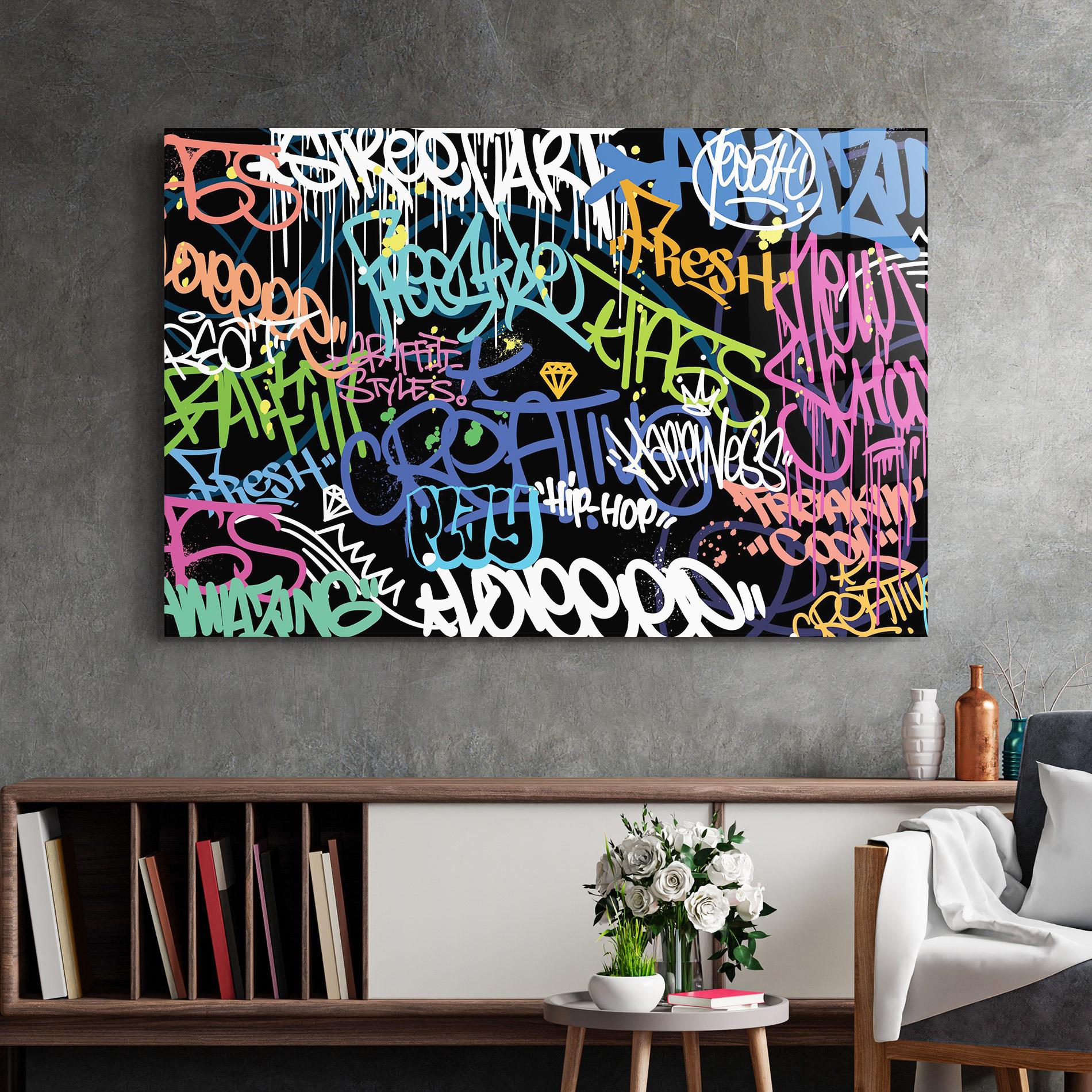 Glasbild Colorful Tags mockup 2