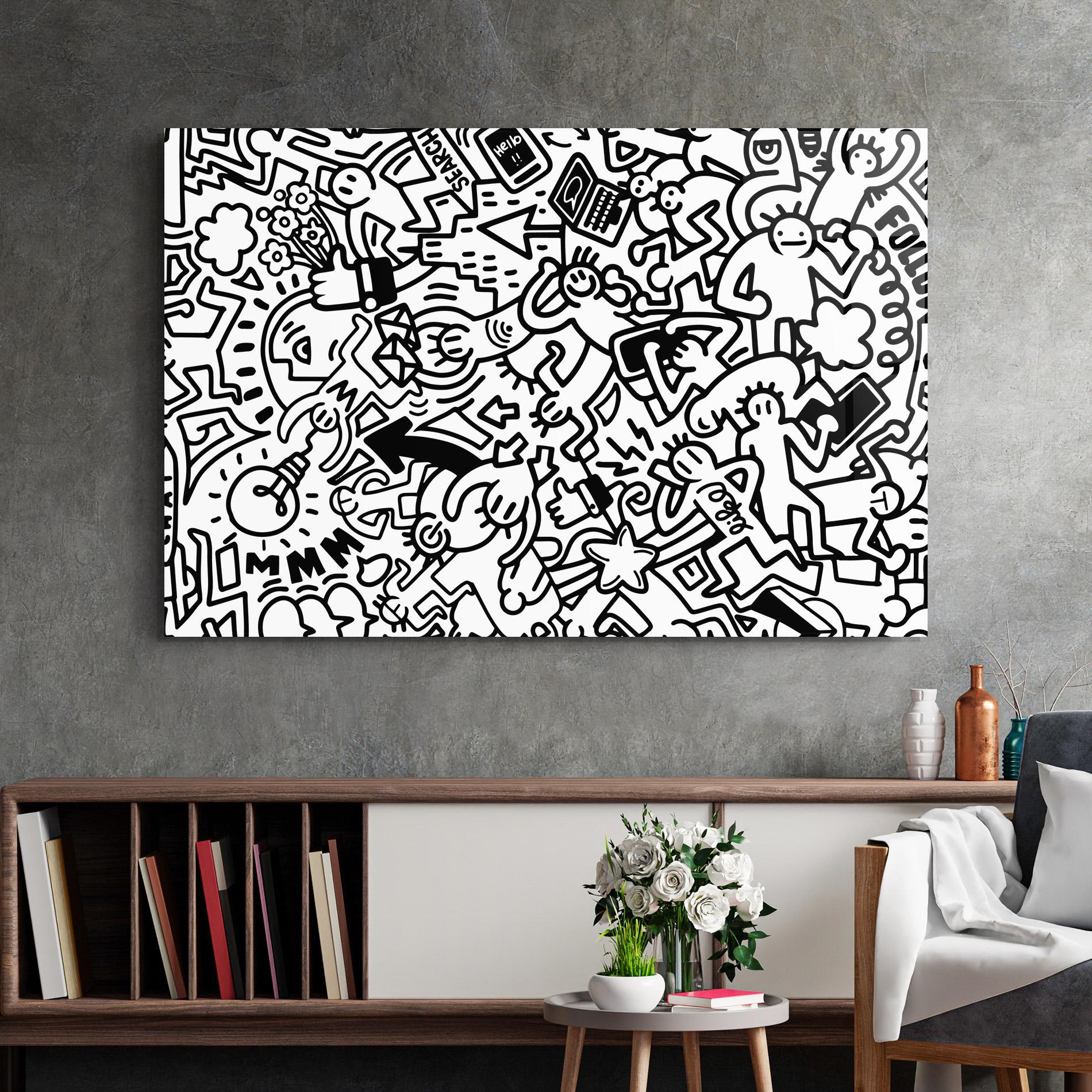 Glasbild Follow Like Graffiti mockup 2