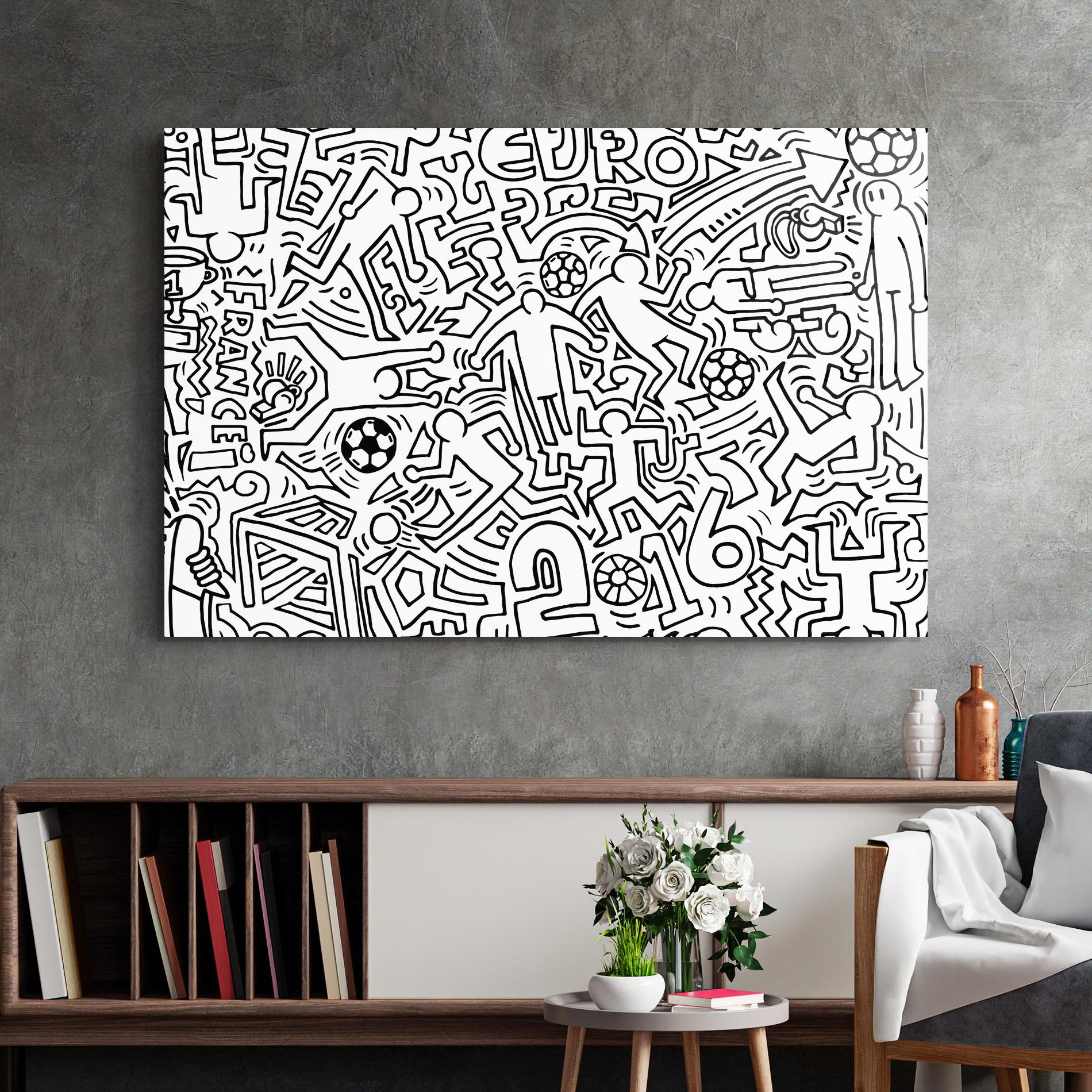 Glasbild Football Drawing mockup 2