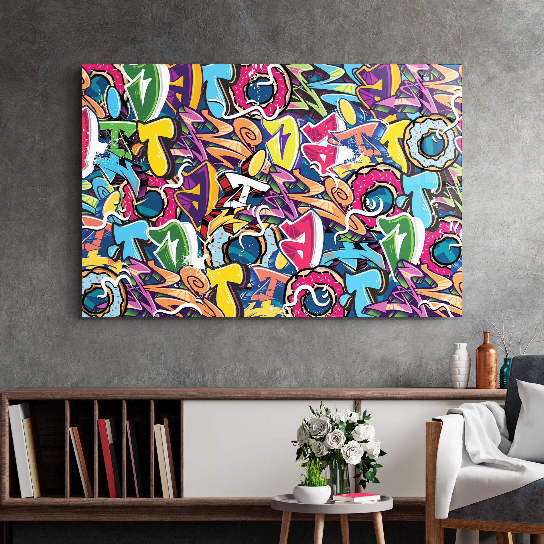 Glasbild Graffiti Letters mockup 2