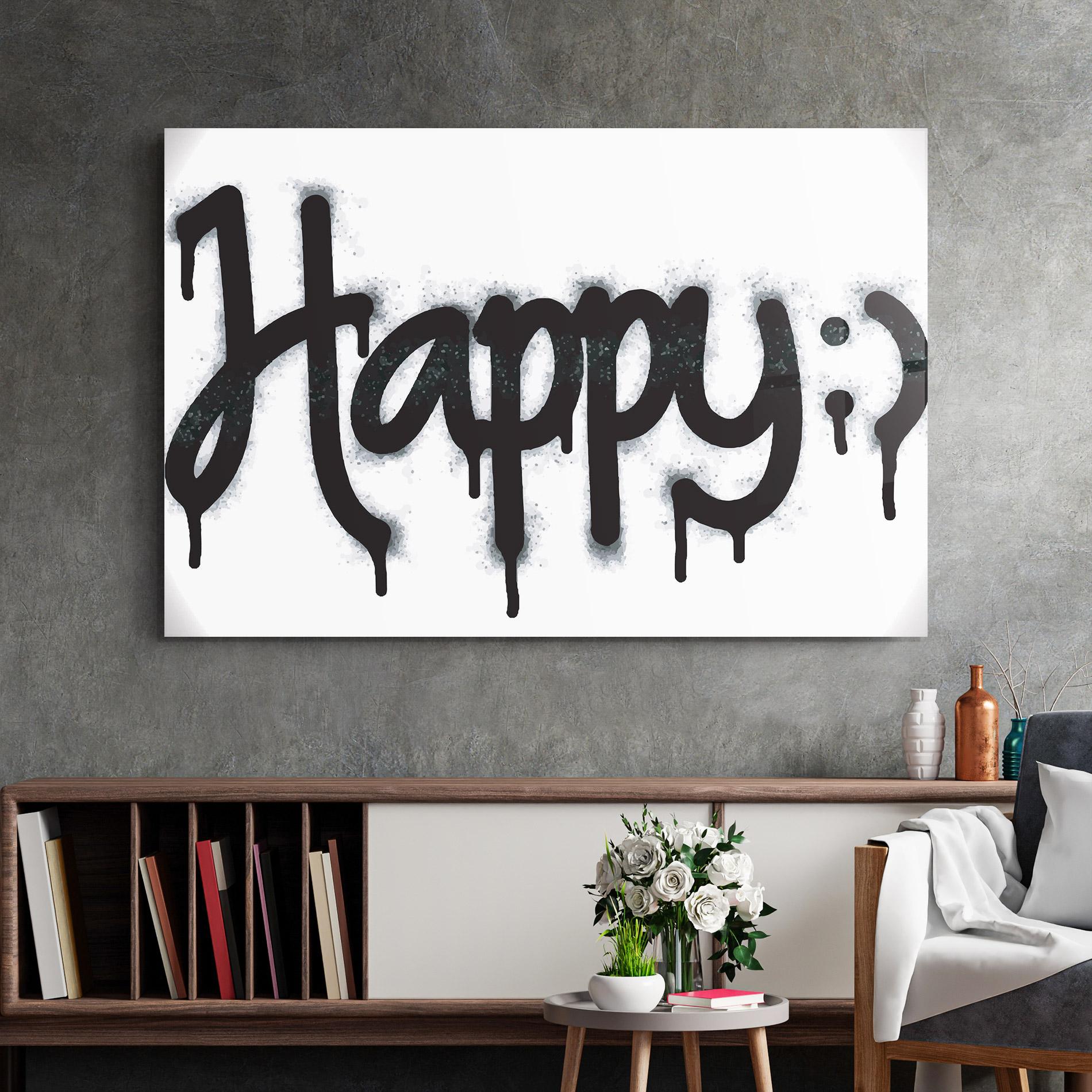 Glasbild Happy Spray mockup 2