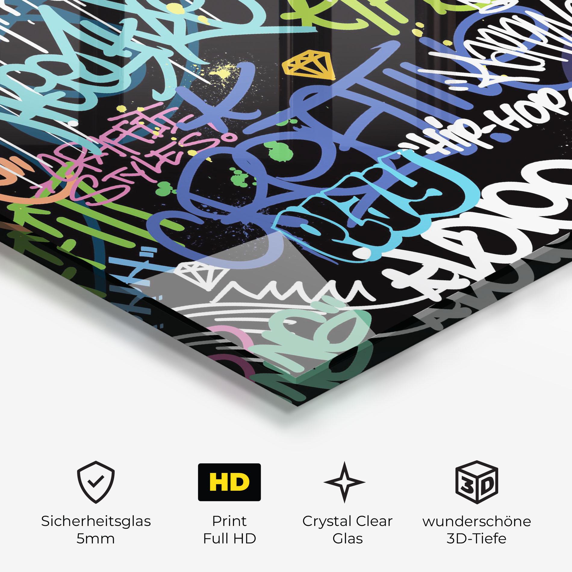 Glasbild Colorful Tags mockup 3