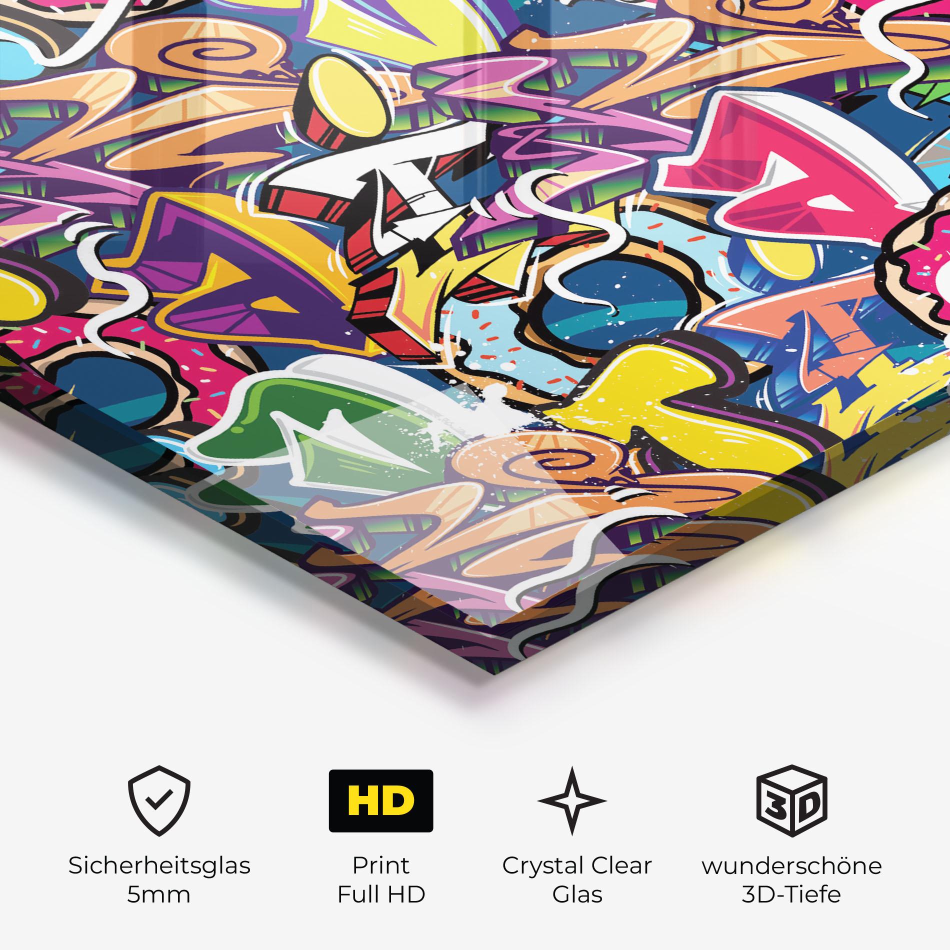 Glasbild Graffiti Letters mockup 3