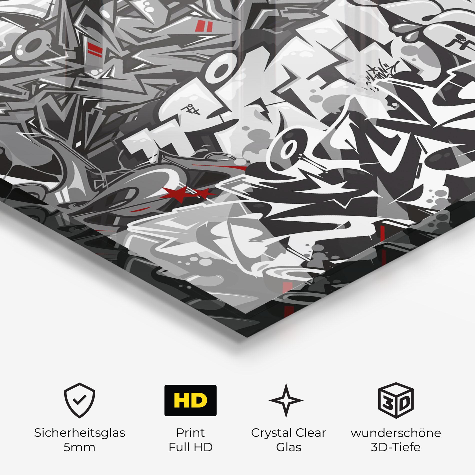 Glasbild Skull Graffiti mockup 3