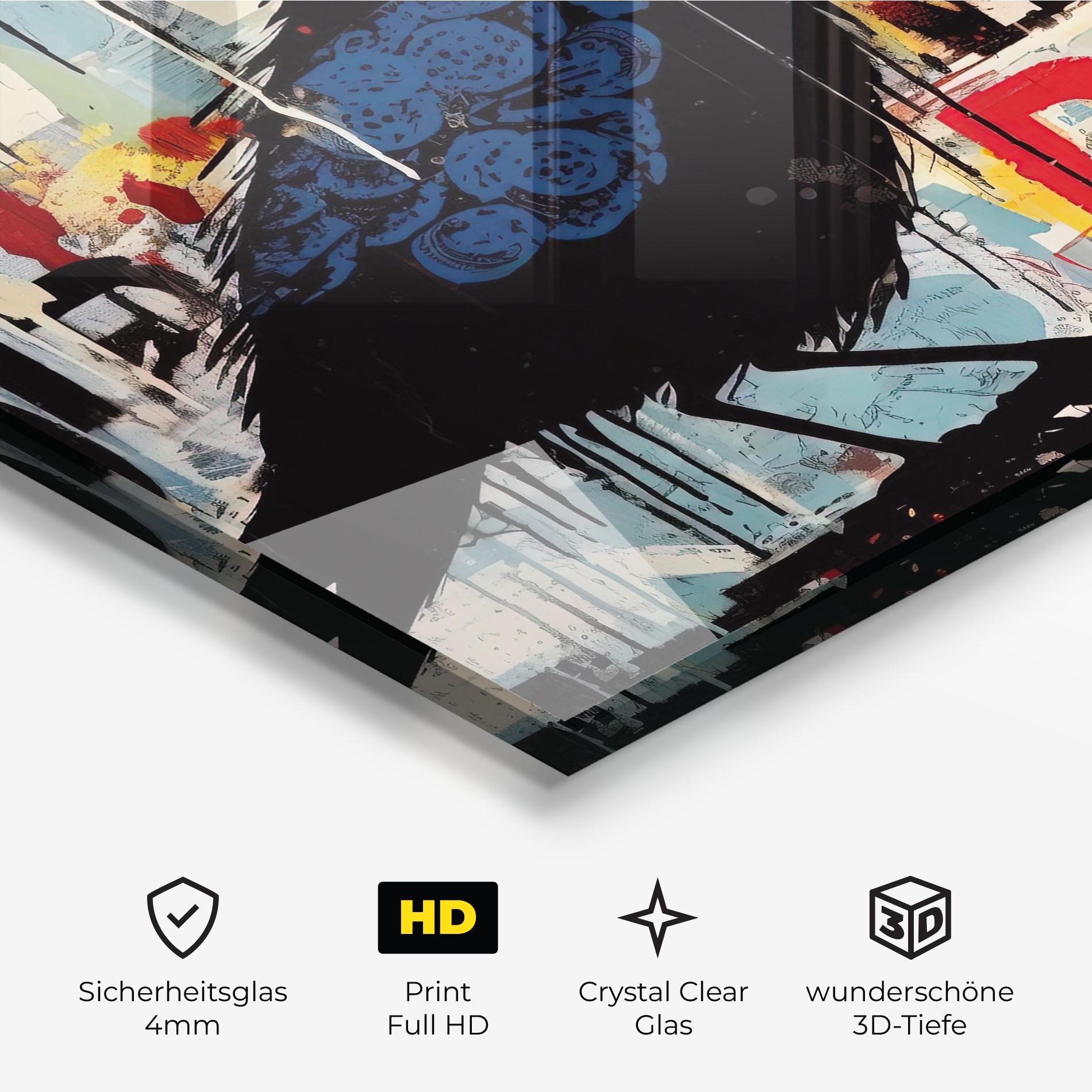 Glasbild Bird Old Doodle mockup 3