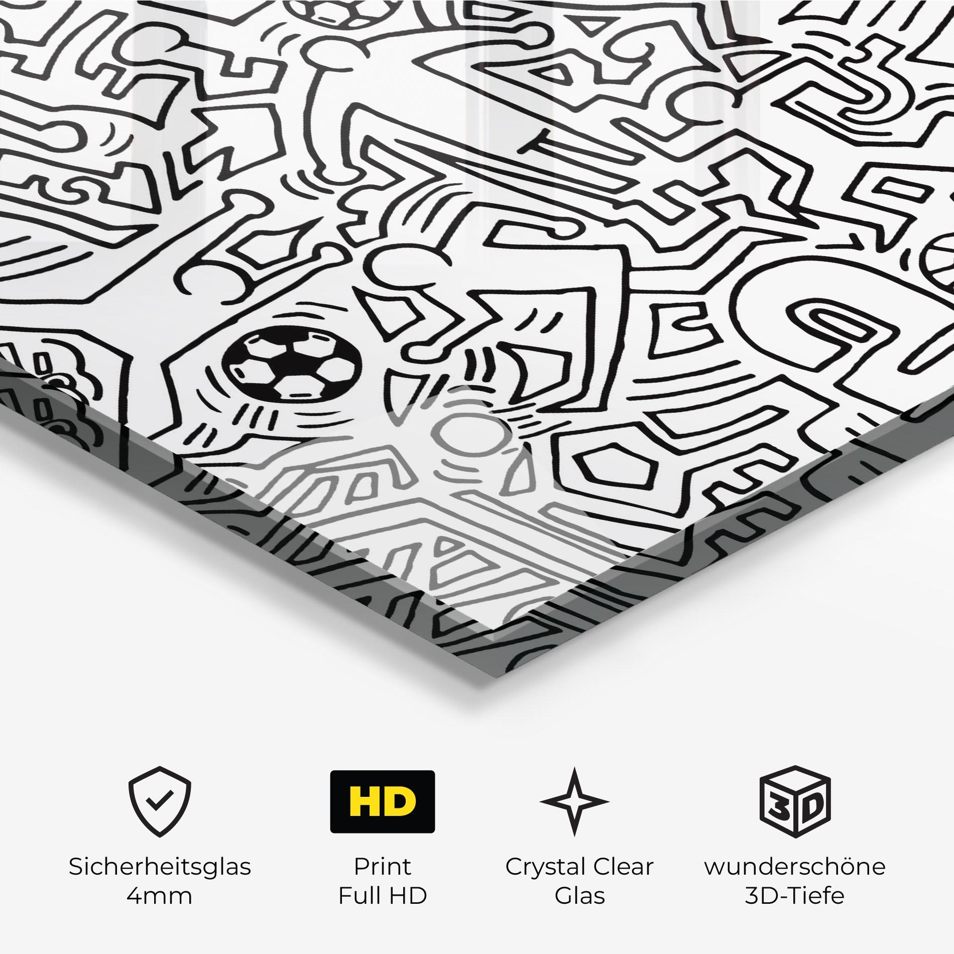 Glasbild Football Drawing mockup 3