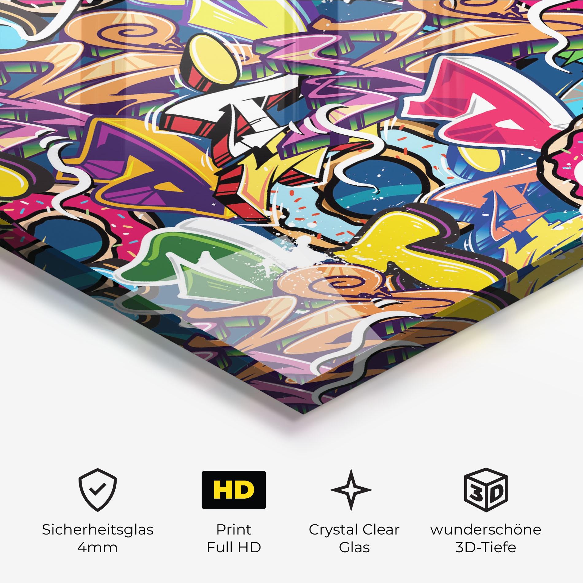 Glasbild Graffiti Letters mockup 3