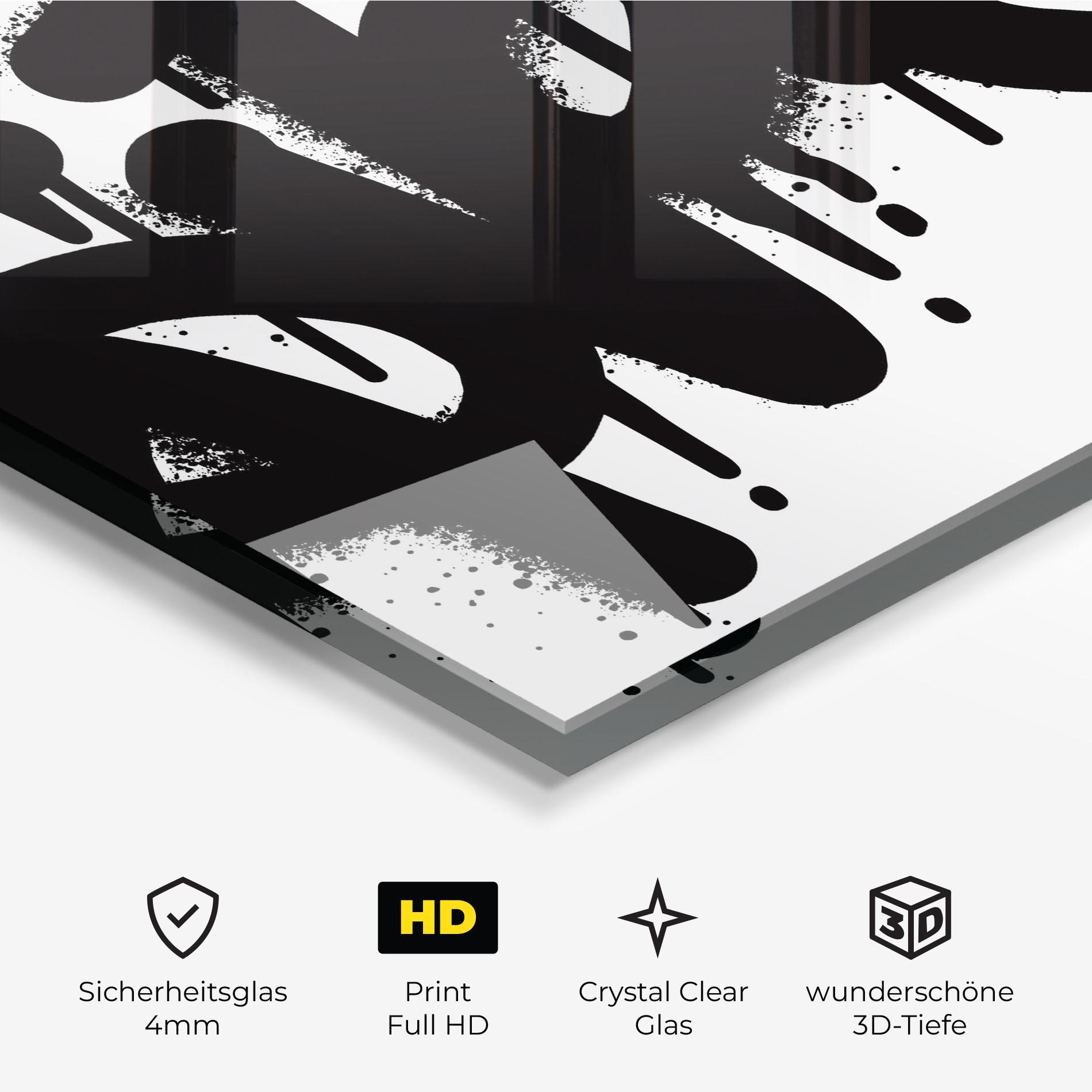 Glasbild Graffiti Savage mockup 3