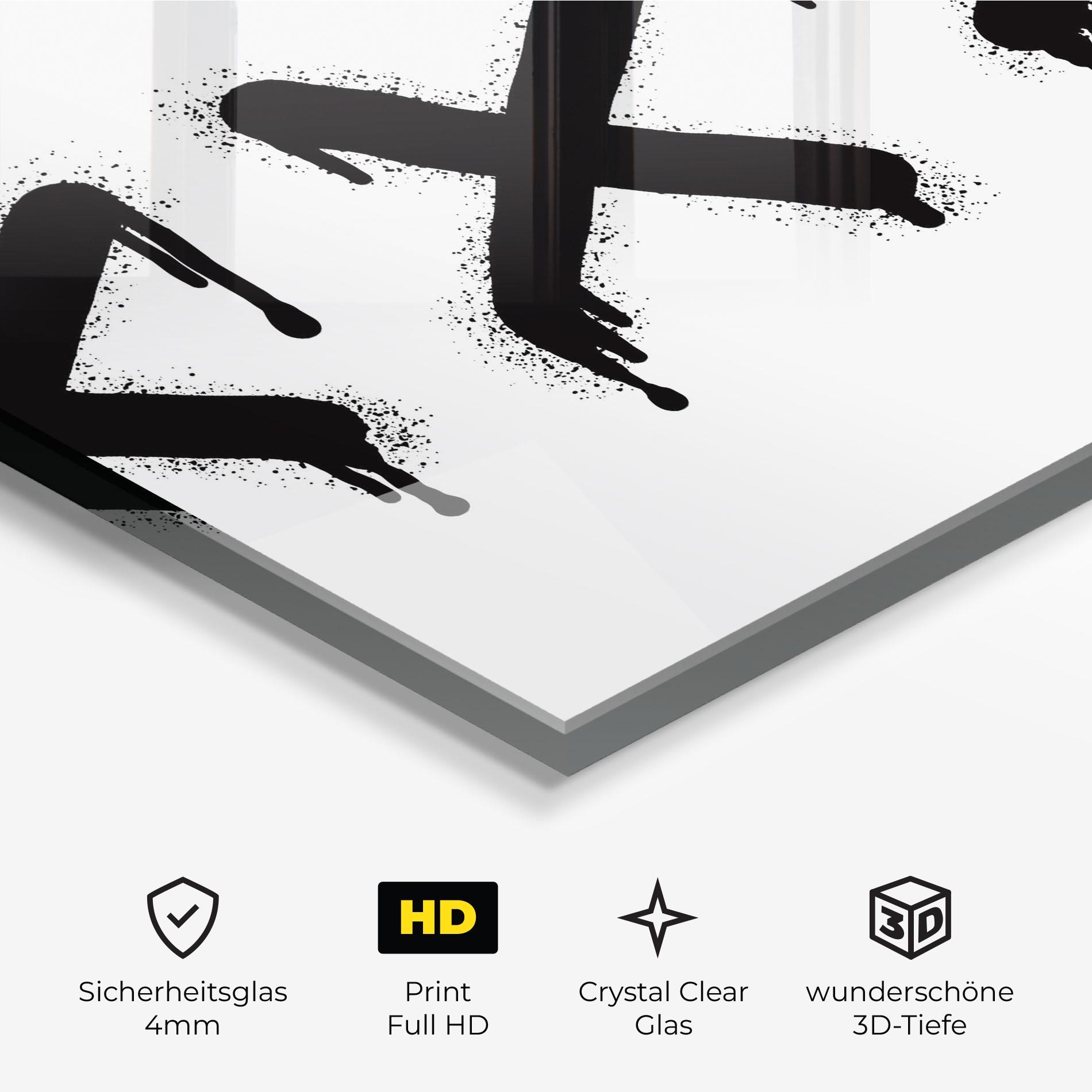 Glasbild Grafiti X Spray mockup 3