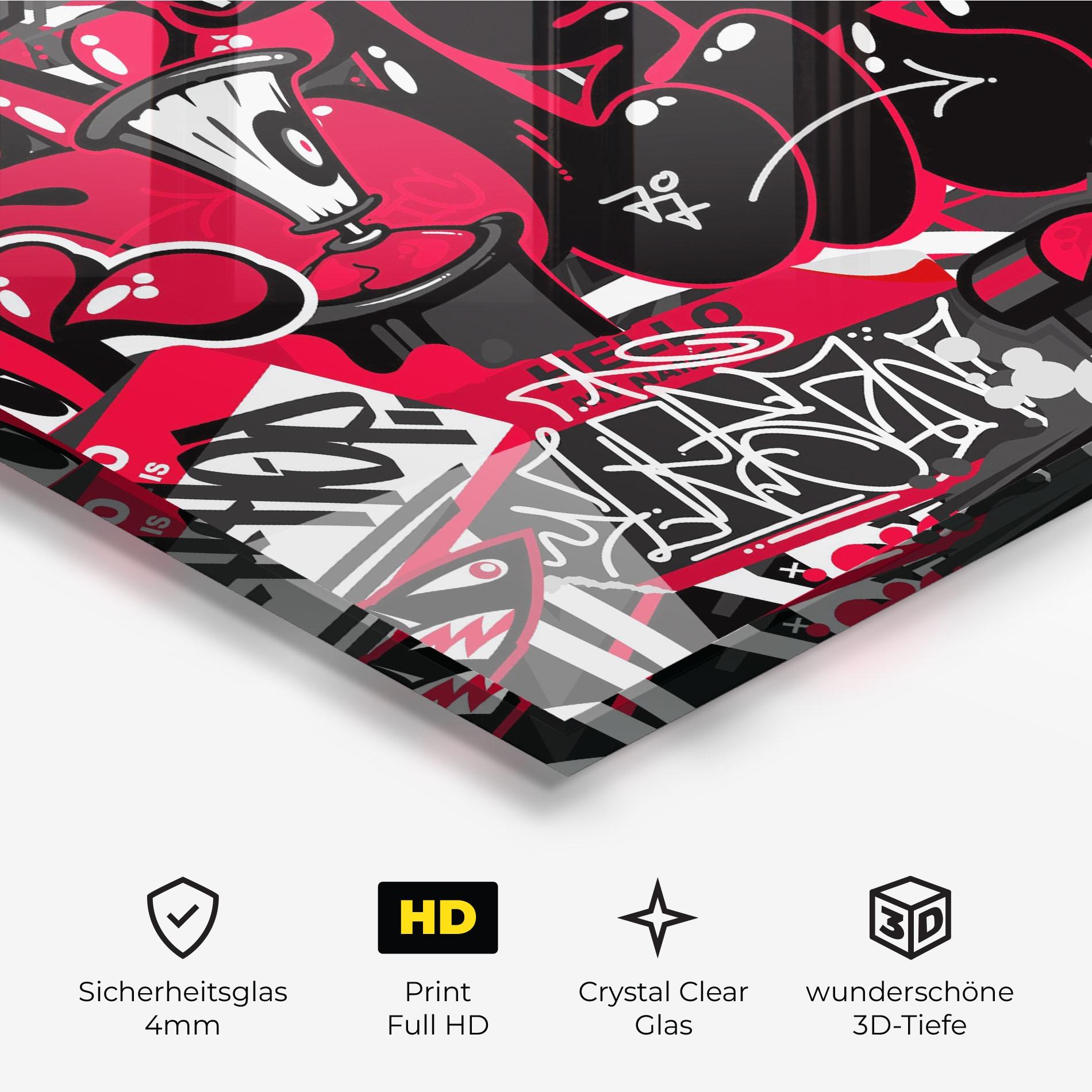 Glasbild Hip Hop Graffiti mockup 3