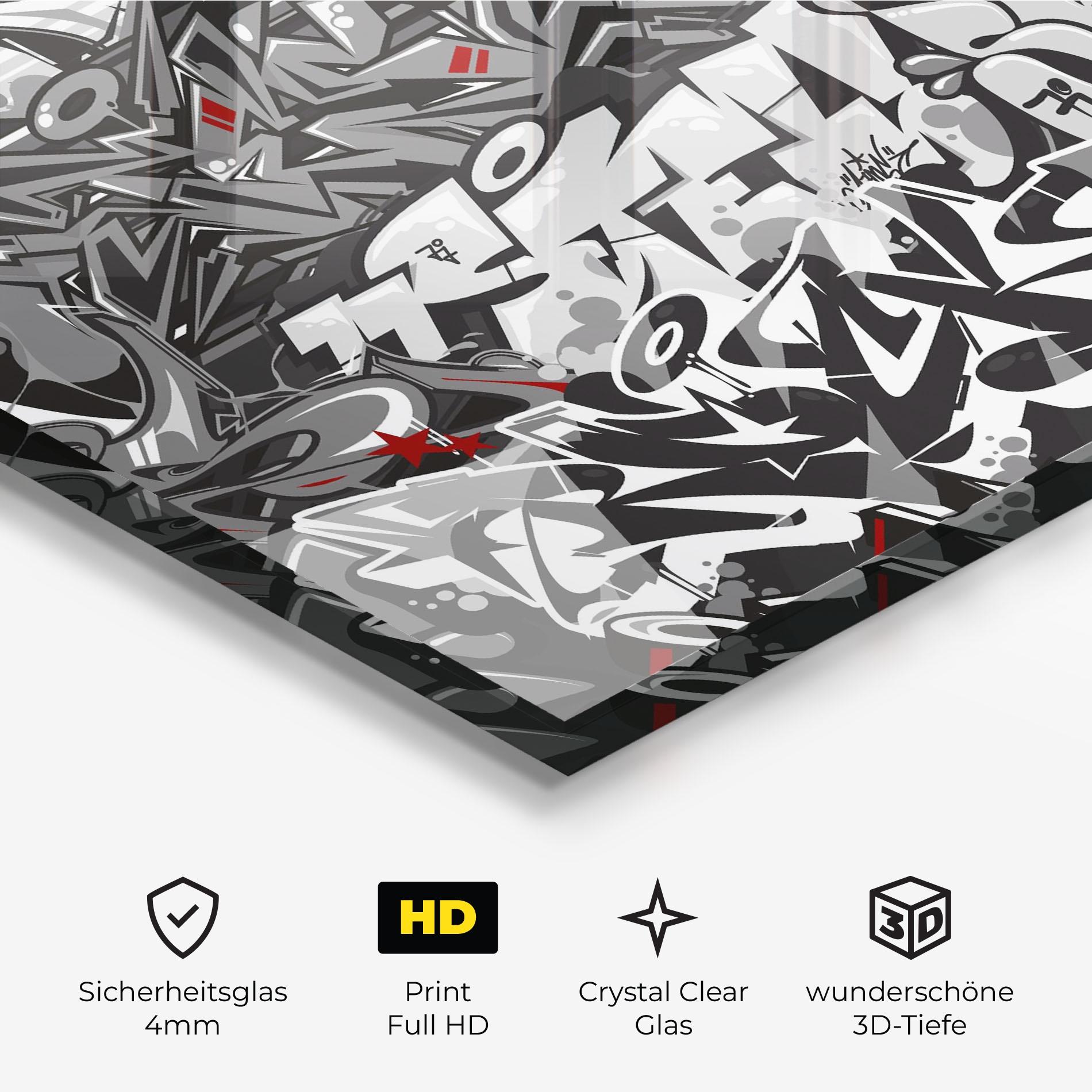 Glasbild Skull Graffiti mockup 3