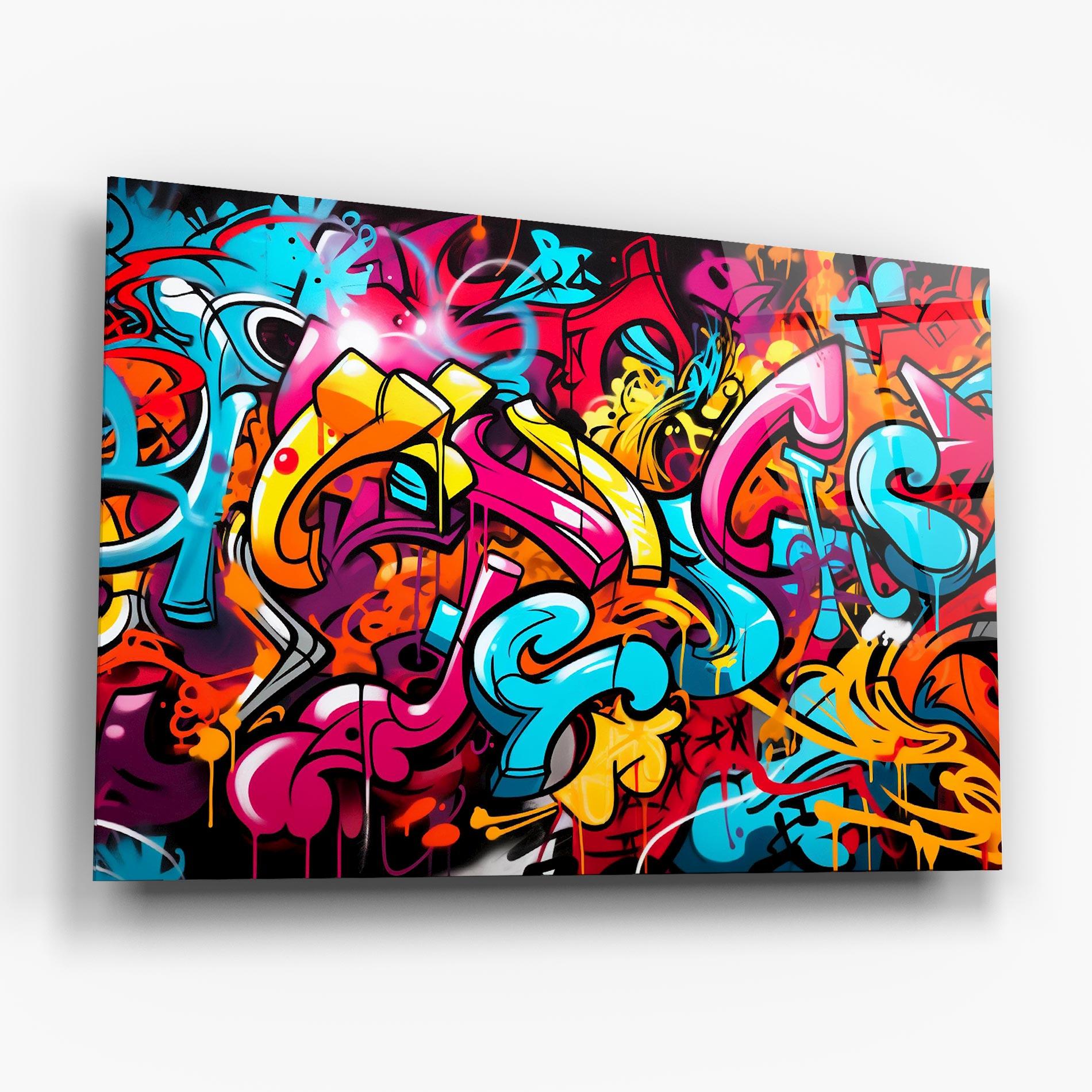 Glasbild Abstract Graffiti mockup 6