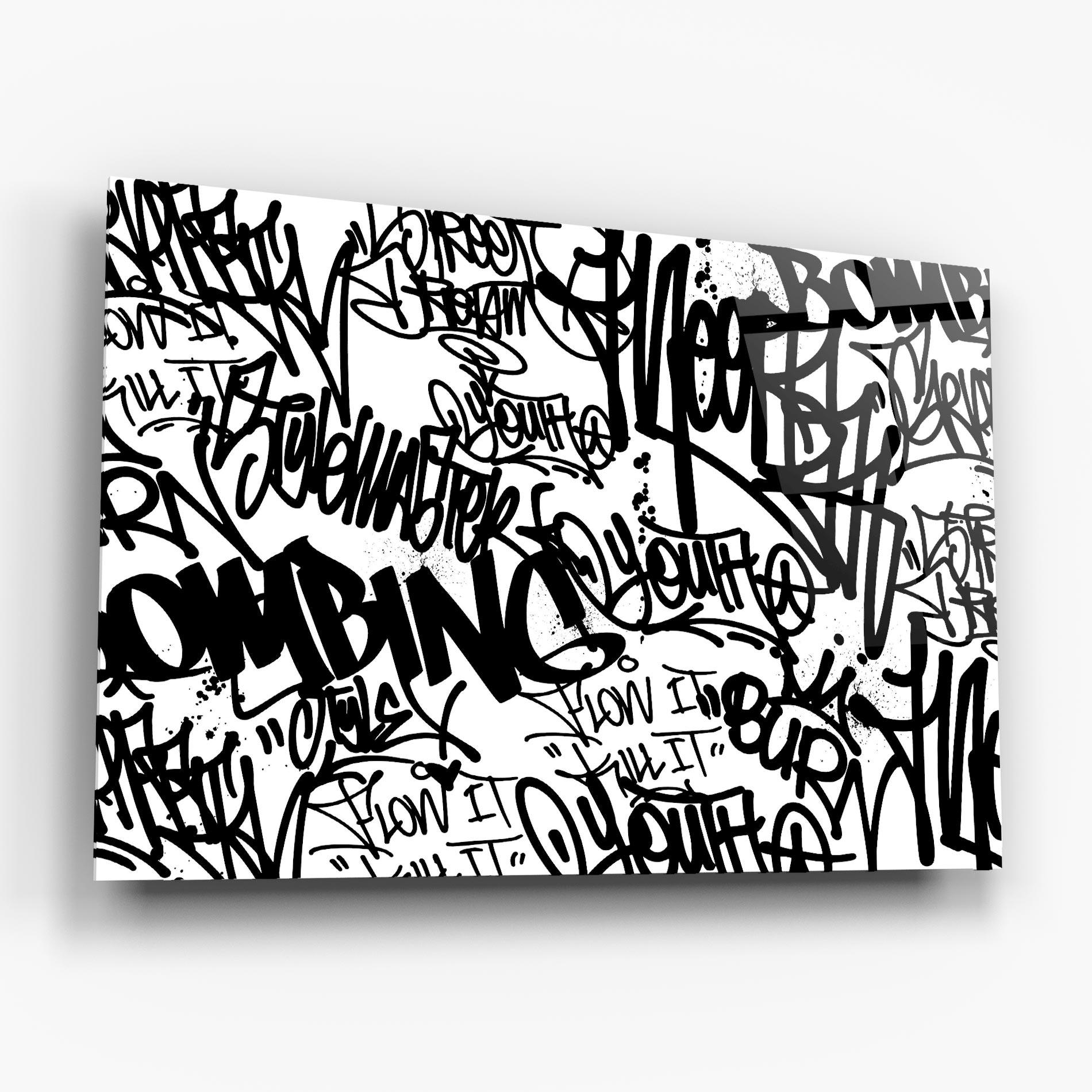 Glasbild Black Tags mockup 6