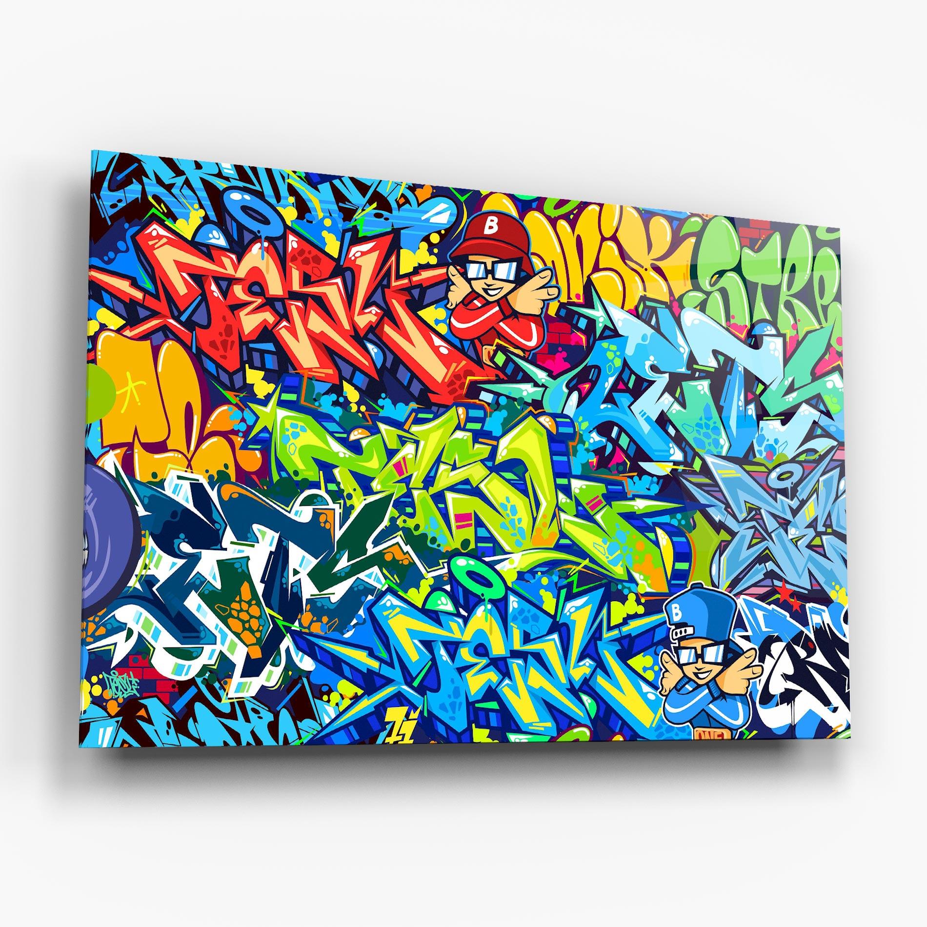 Glasbild Colorful Graffiti mockup 6