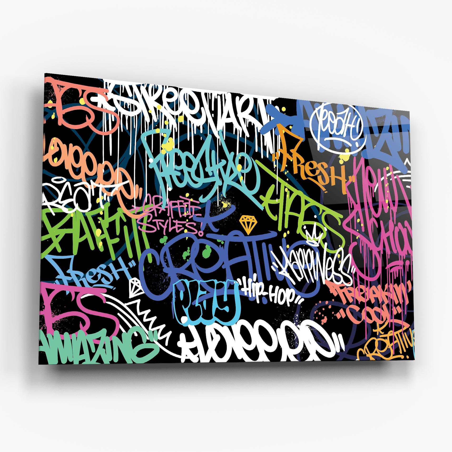 Glasbild Colorful Tags mockup 6