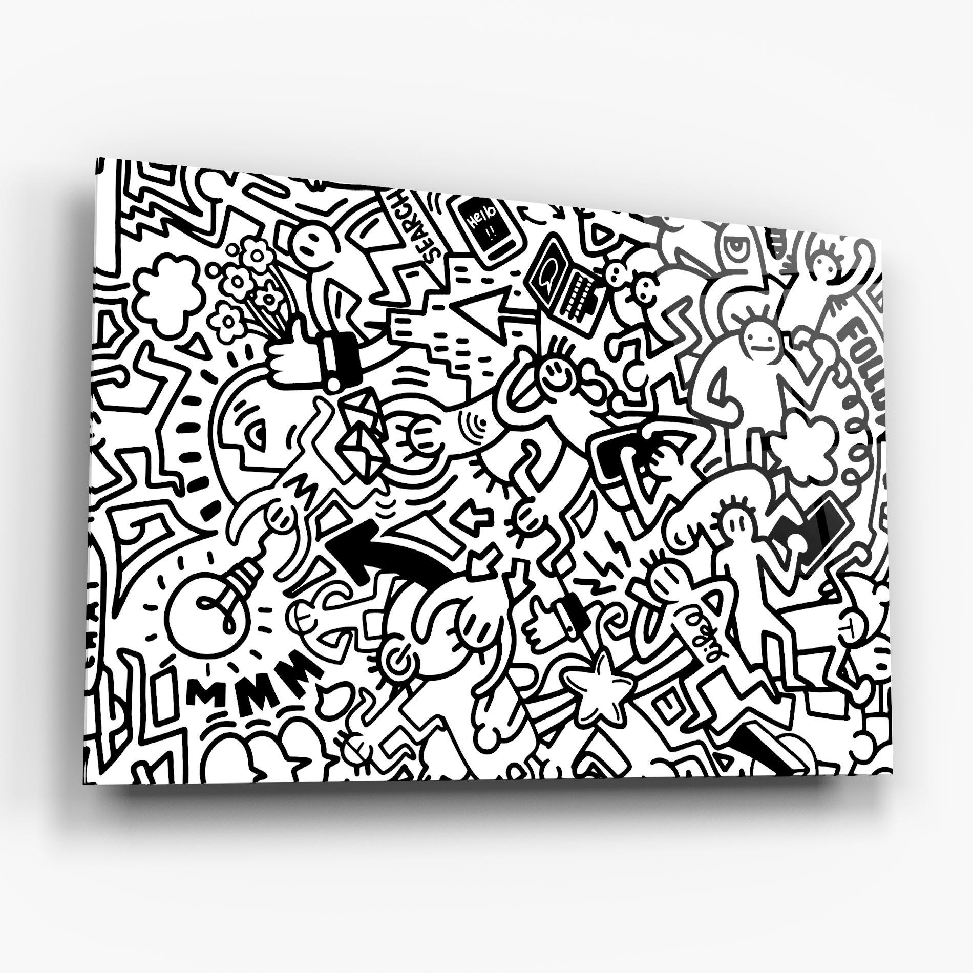 Glasbild Follow Like Graffiti mockup 6