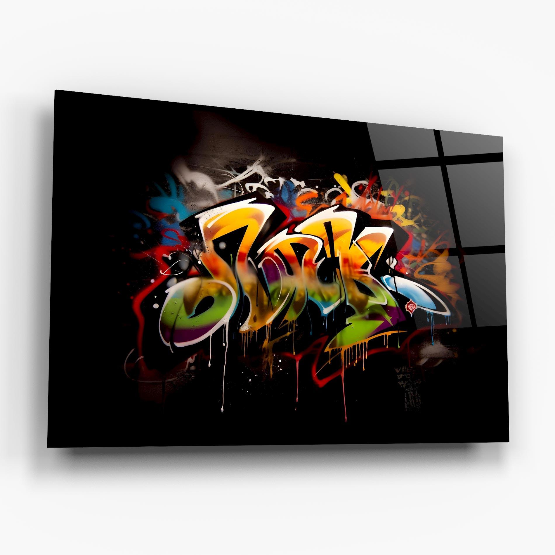 Glasbild Graffiti Style Wall mockup 6