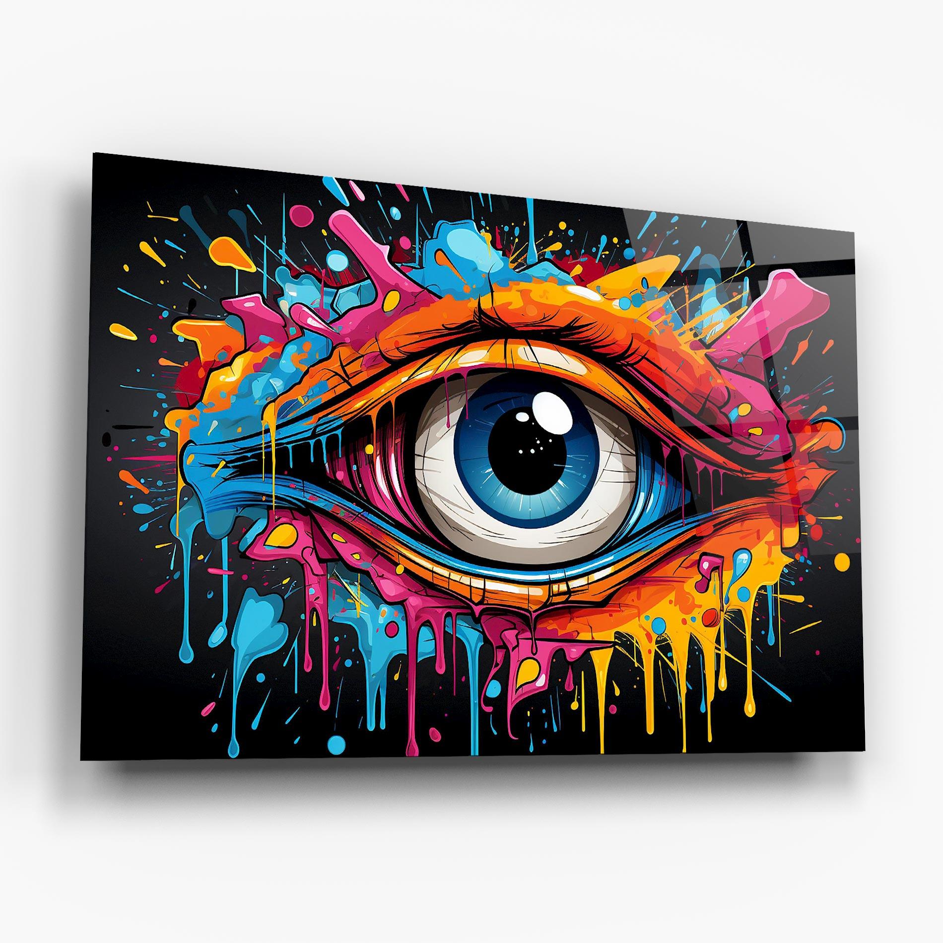 Glasbild Graffitistyle Eye mockup 6