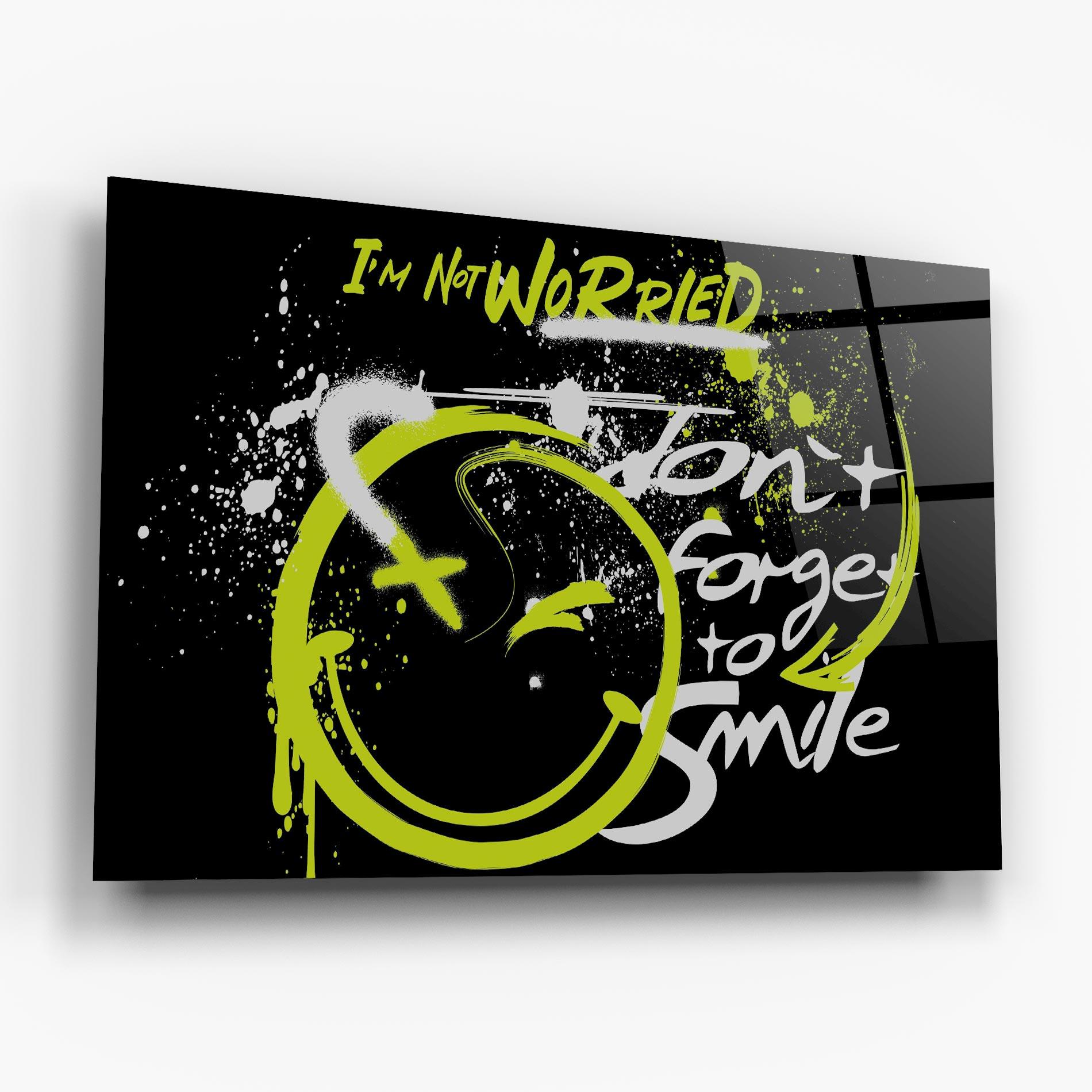 Glasbild Green Smile Graffiti mockup 6