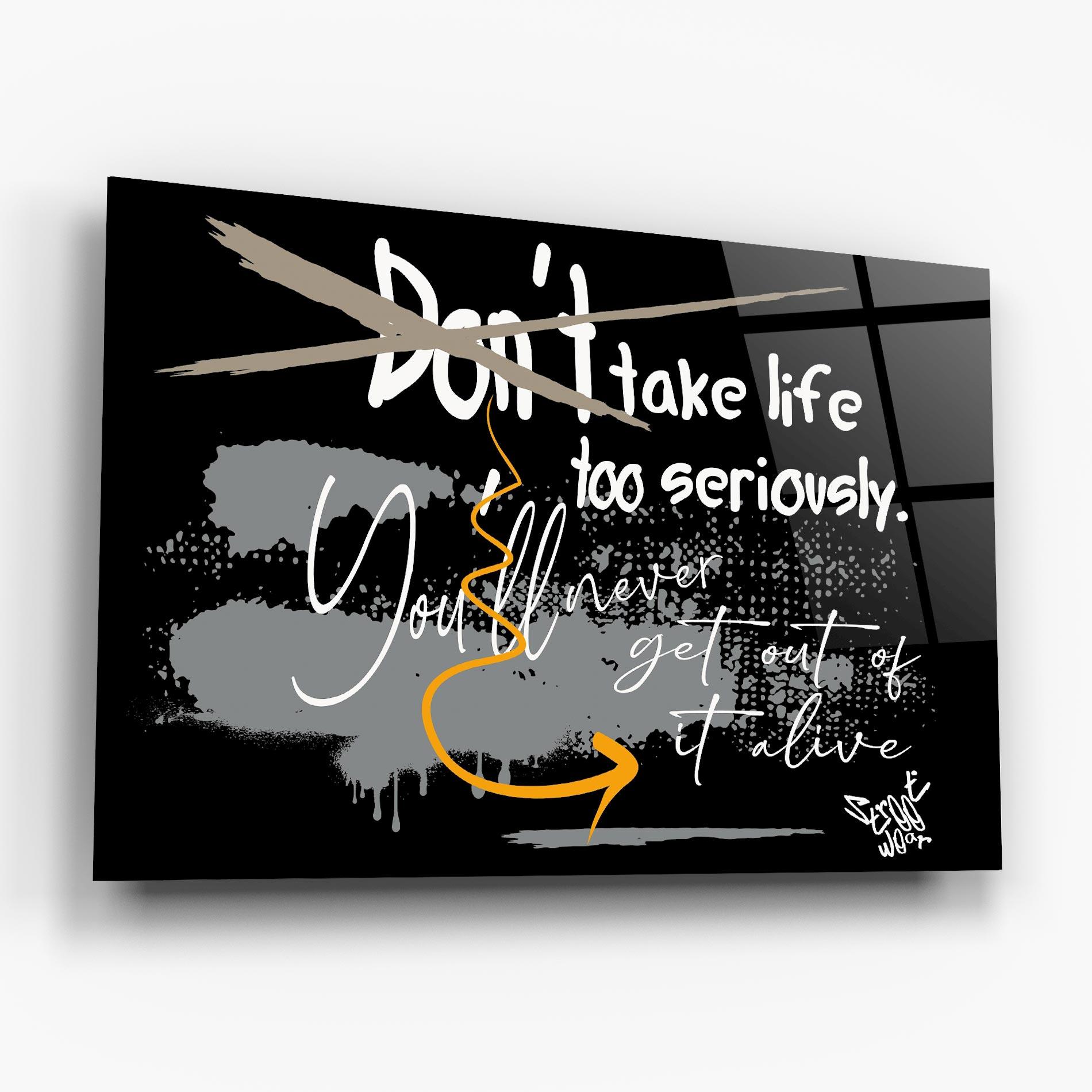 Glasbild Grey Orange Graffiti mockup 6