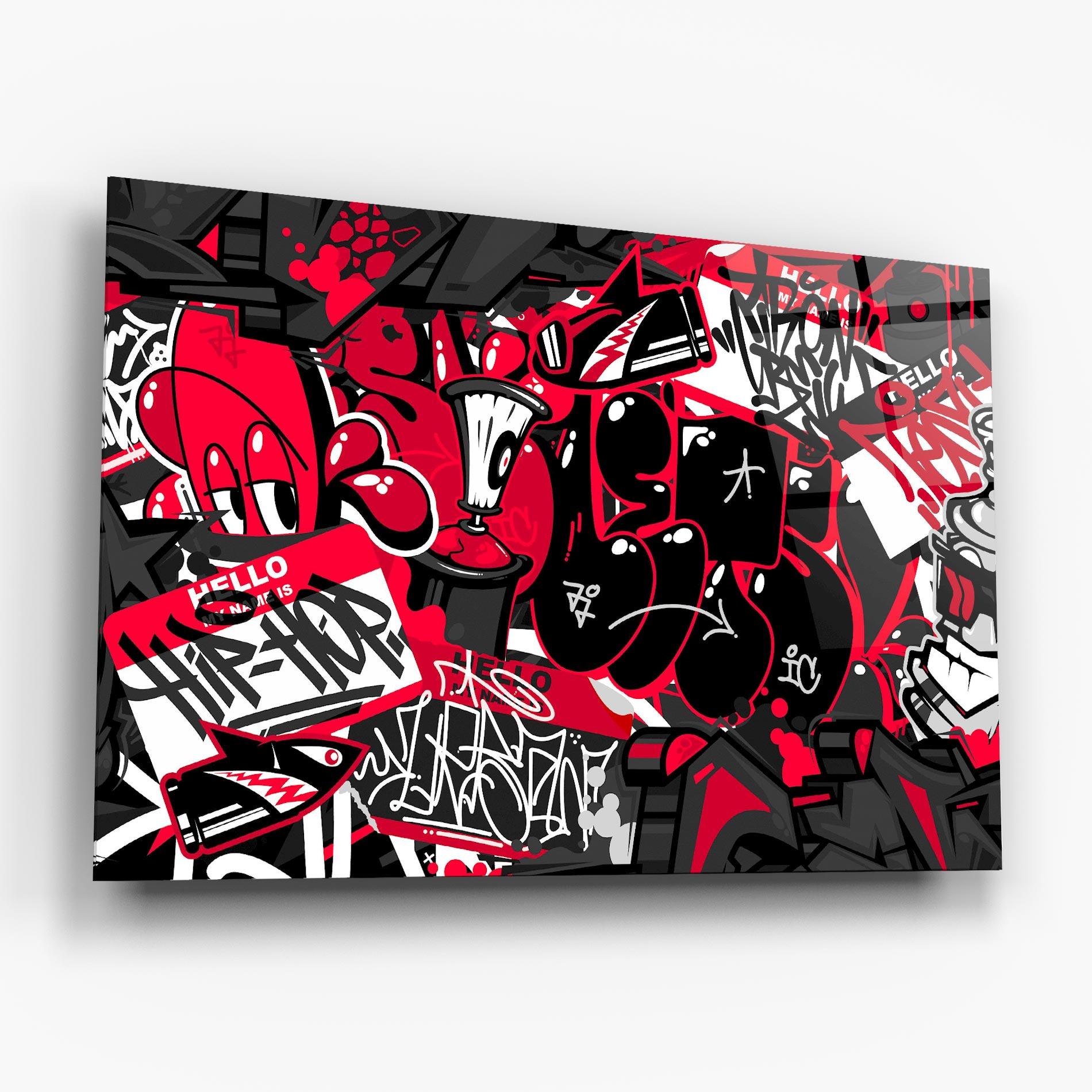 Glasbild Hip Hop Graffiti mockup 6