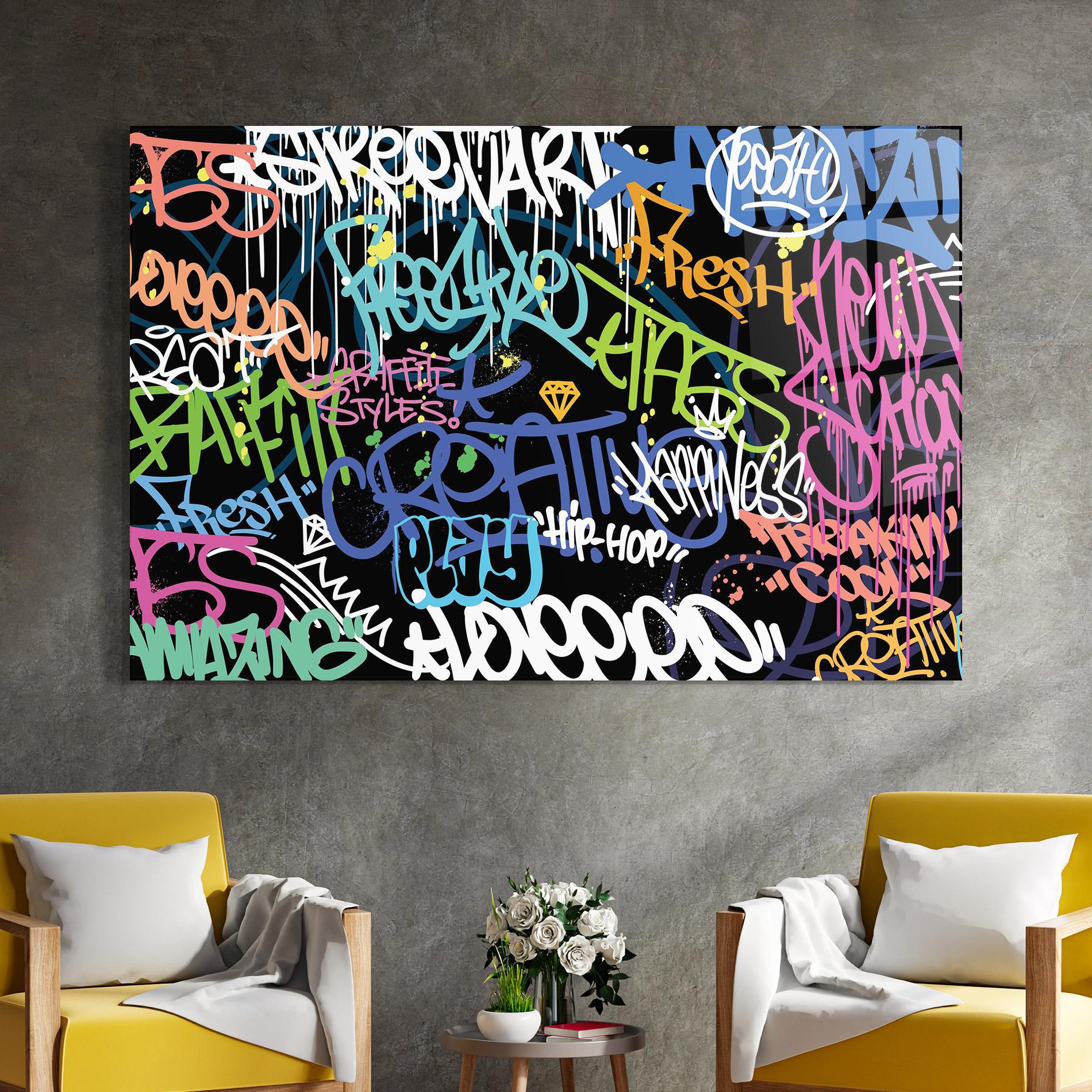 Glasbild Colorful Tags mockup 4