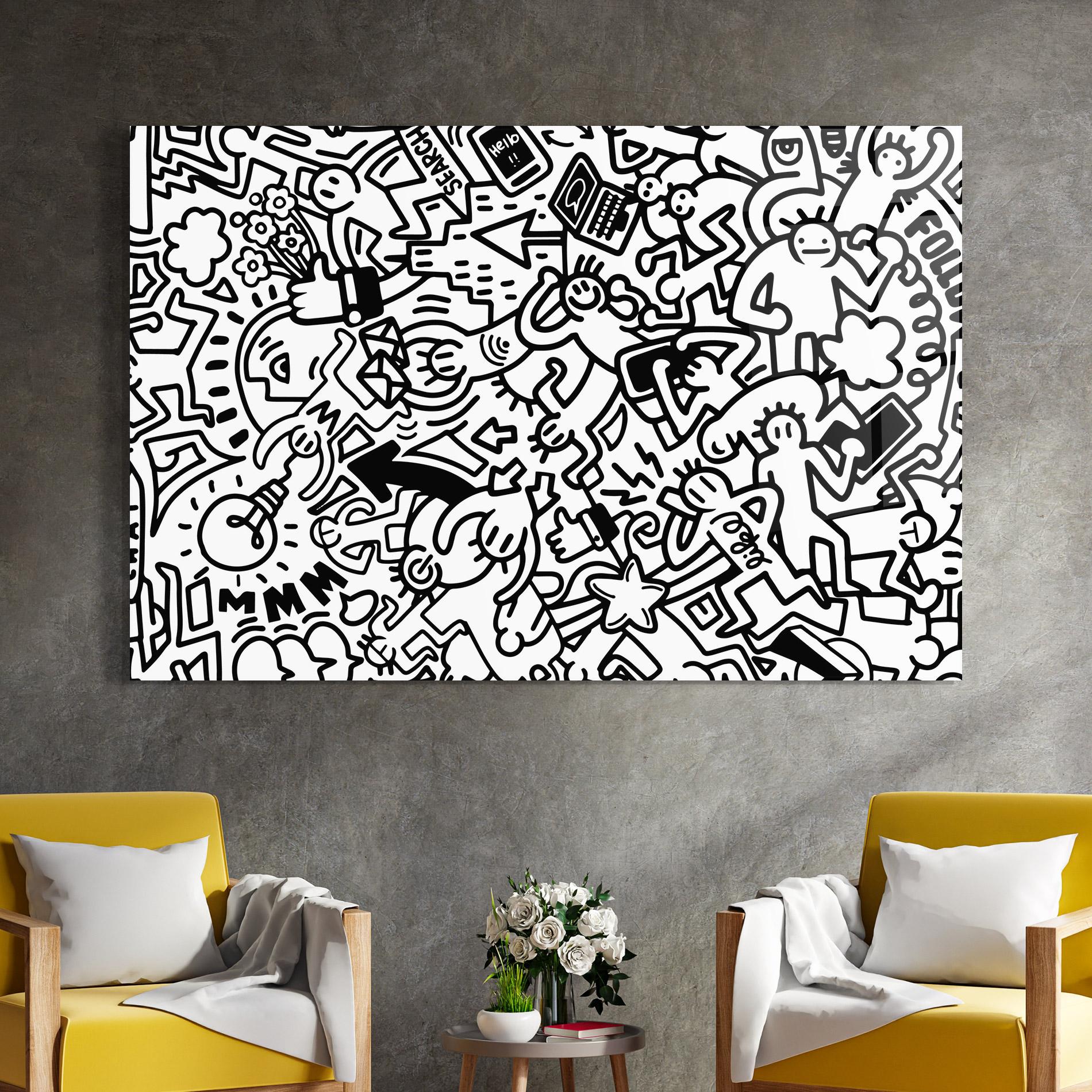 Glasbild Follow Like Graffiti mockup 4