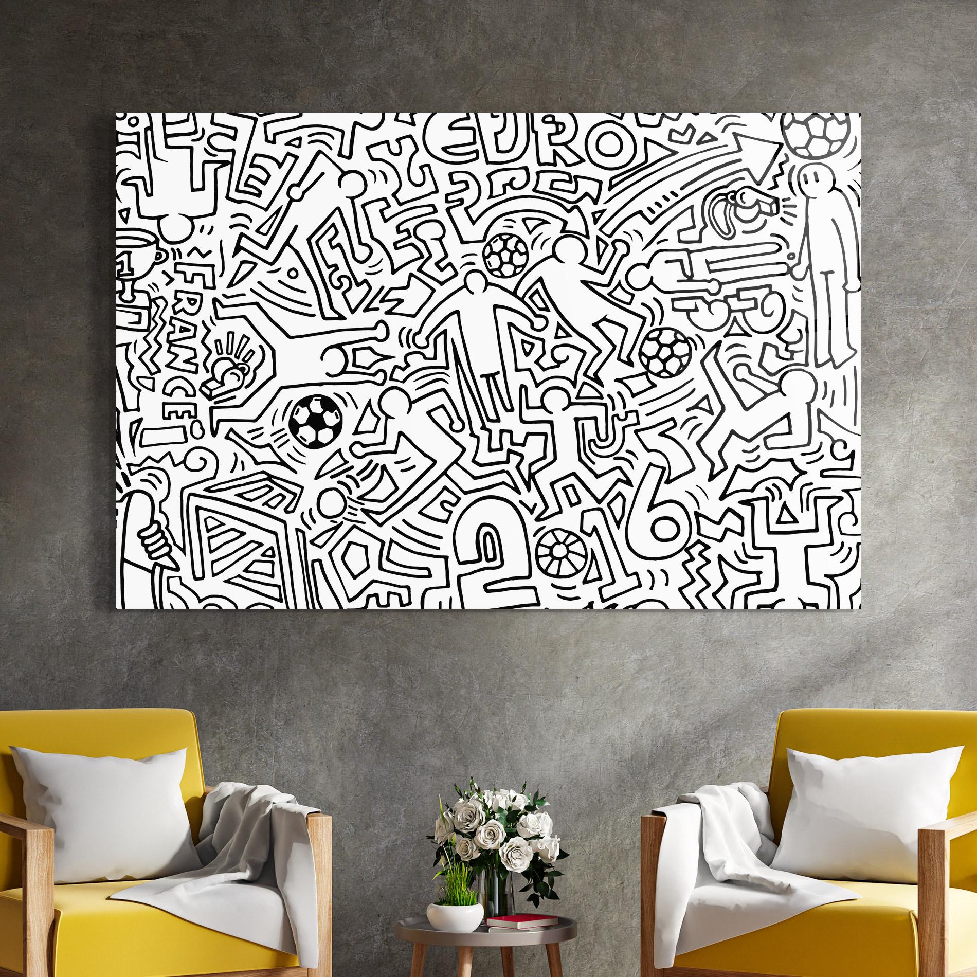 Glasbild Football Drawing mockup 4