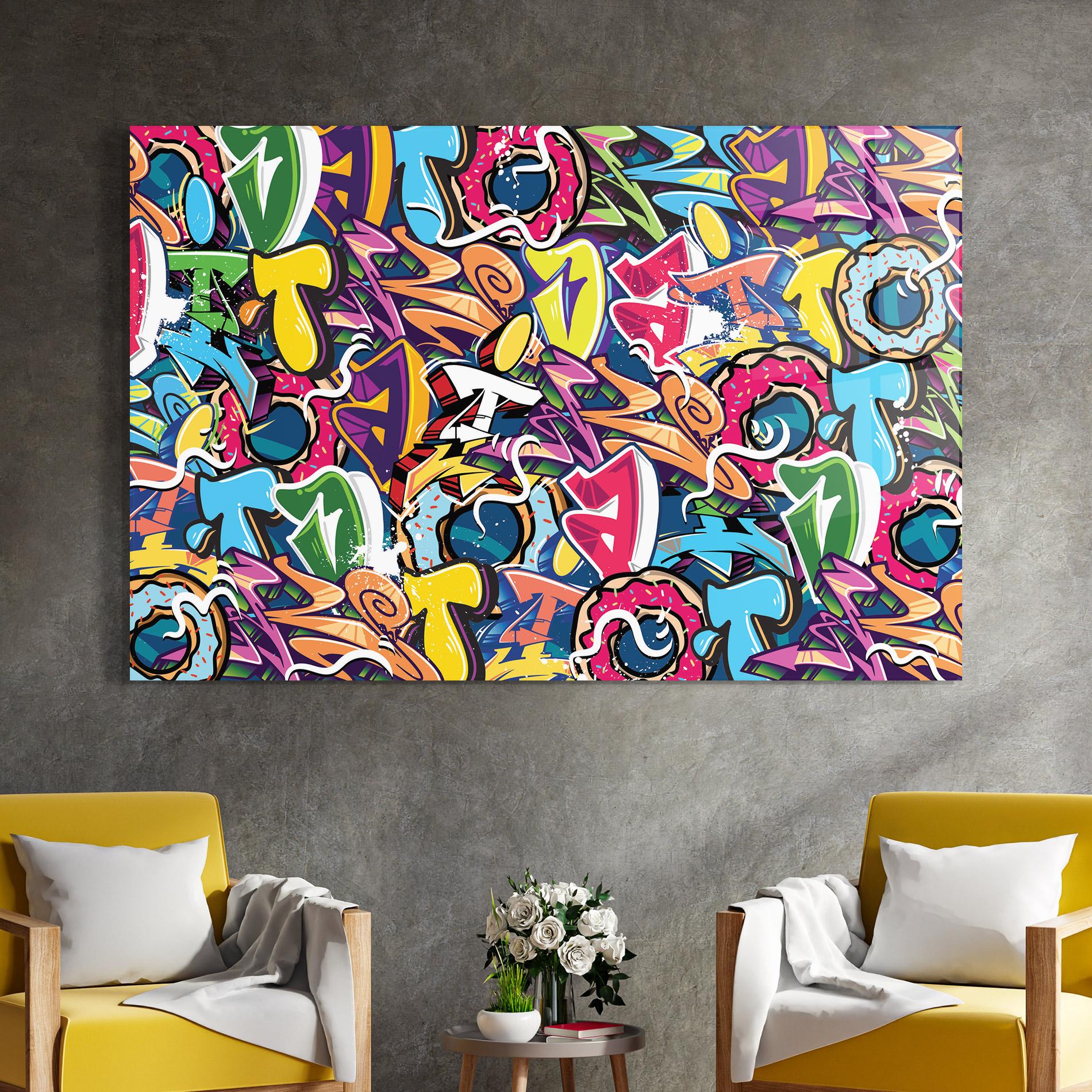 Glasbild Graffiti Letters mockup 4