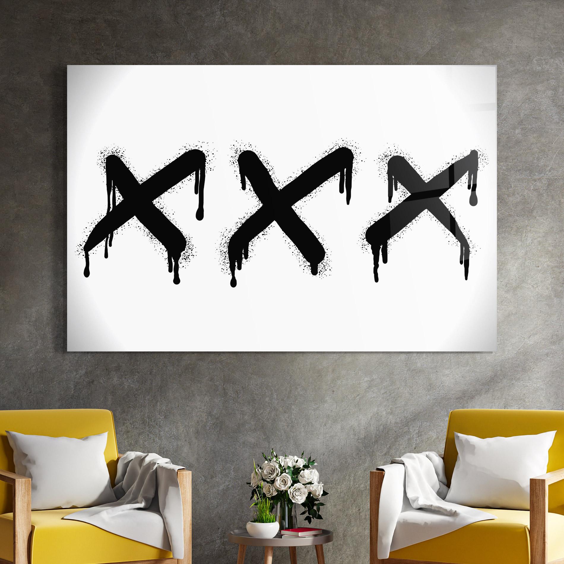 Glasbild Grafiti X Spray mockup 4