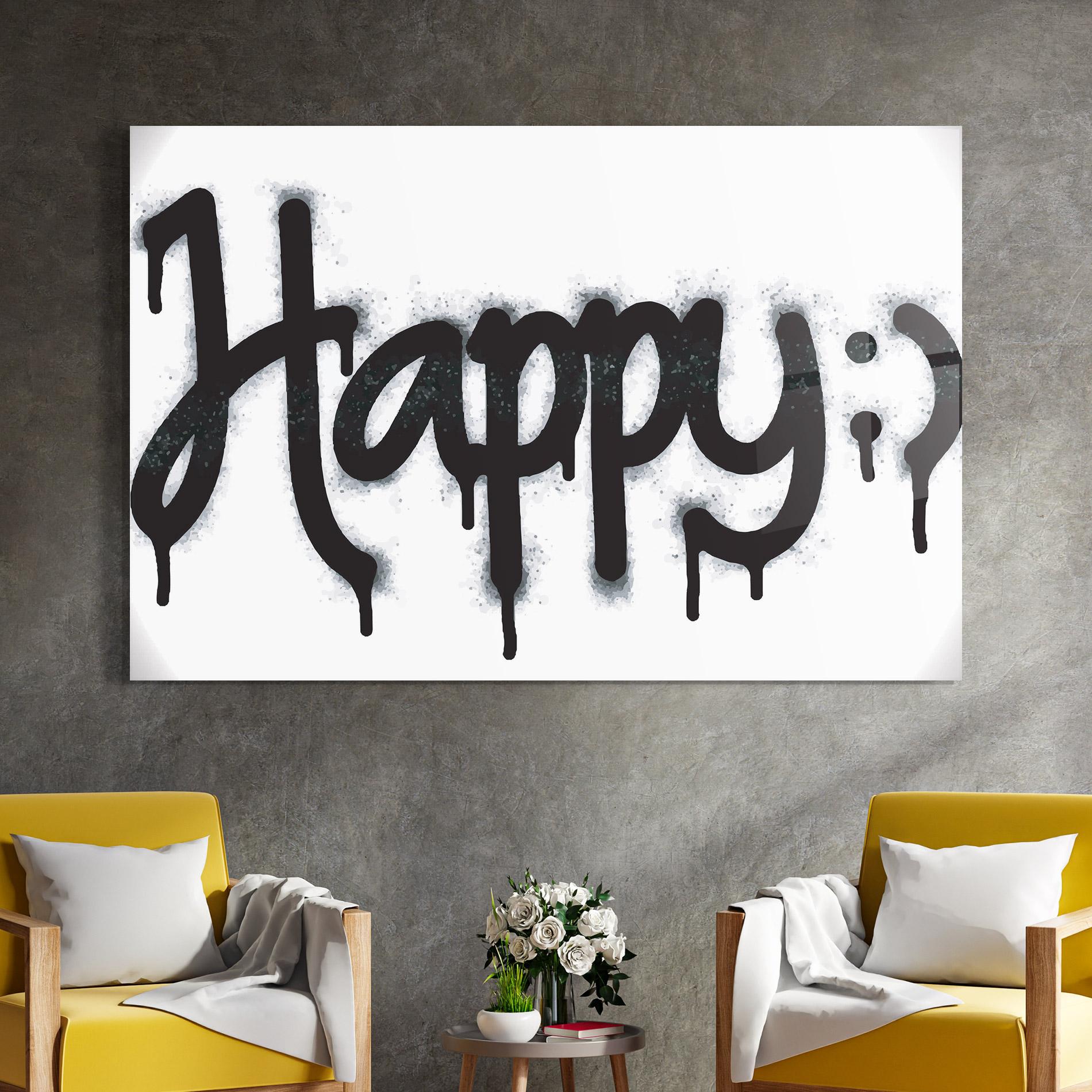 Glasbild Happy Spray mockup 4