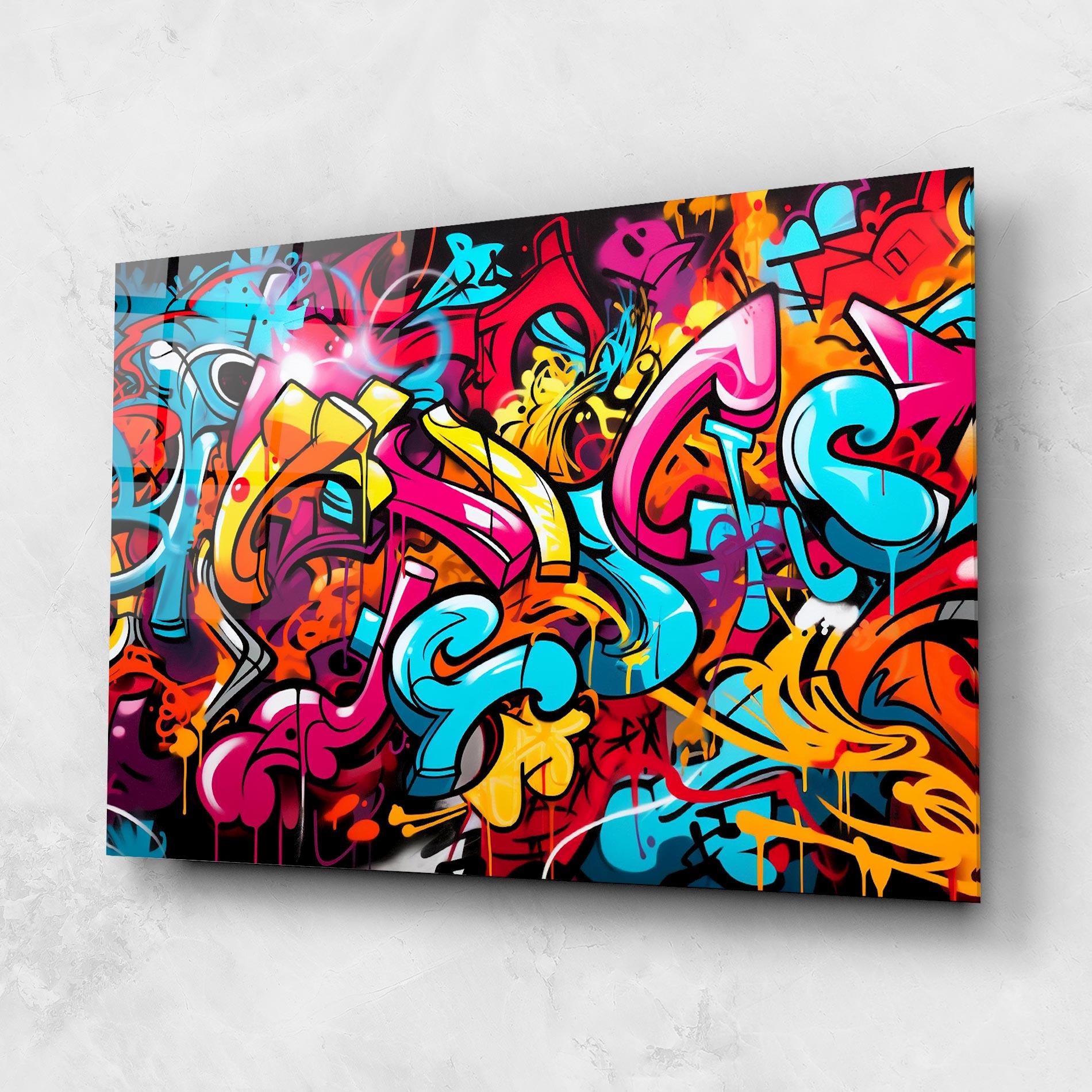 Glasbild Abstract Graffiti mockup 1