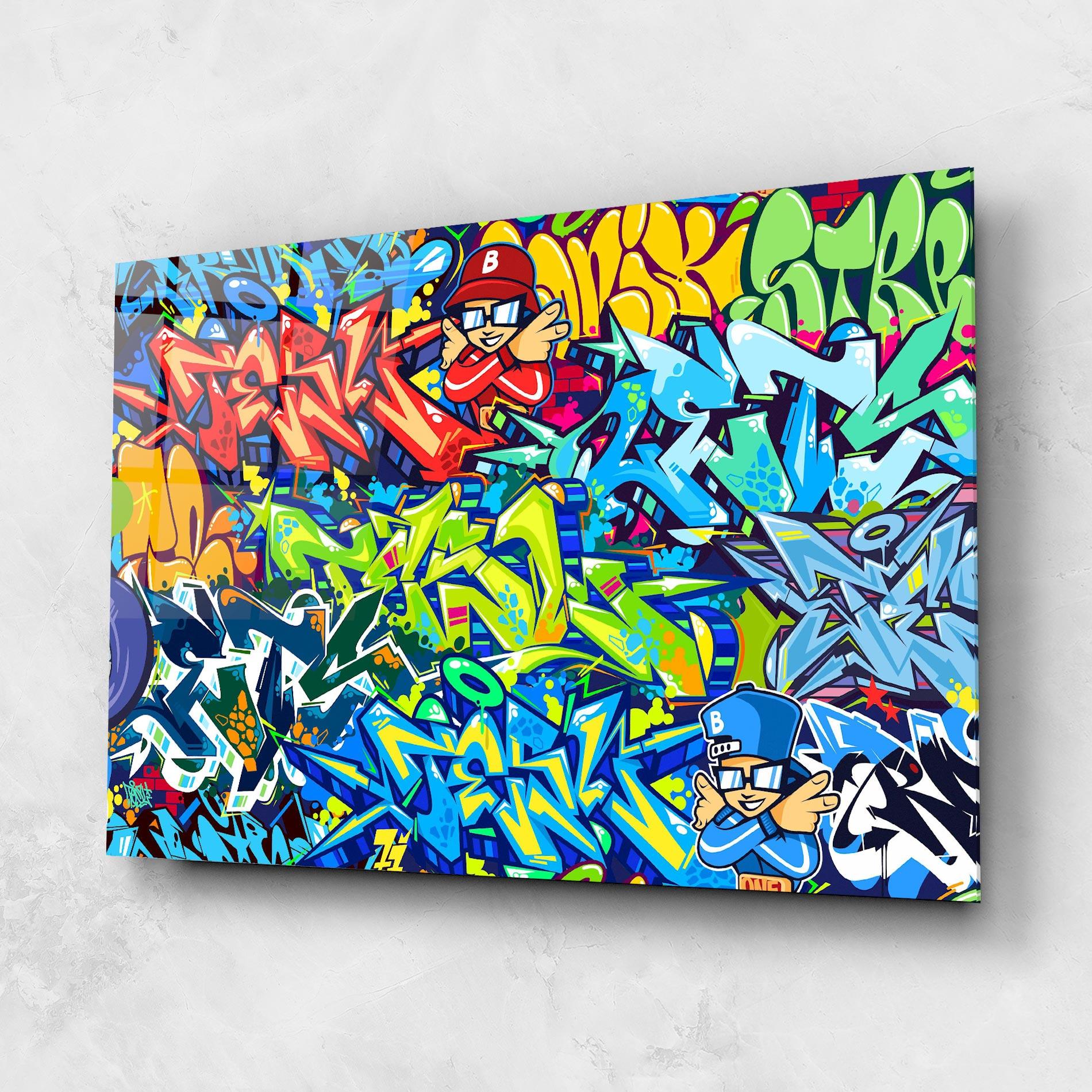 Glasbild Colorful Graffiti mockup 1
